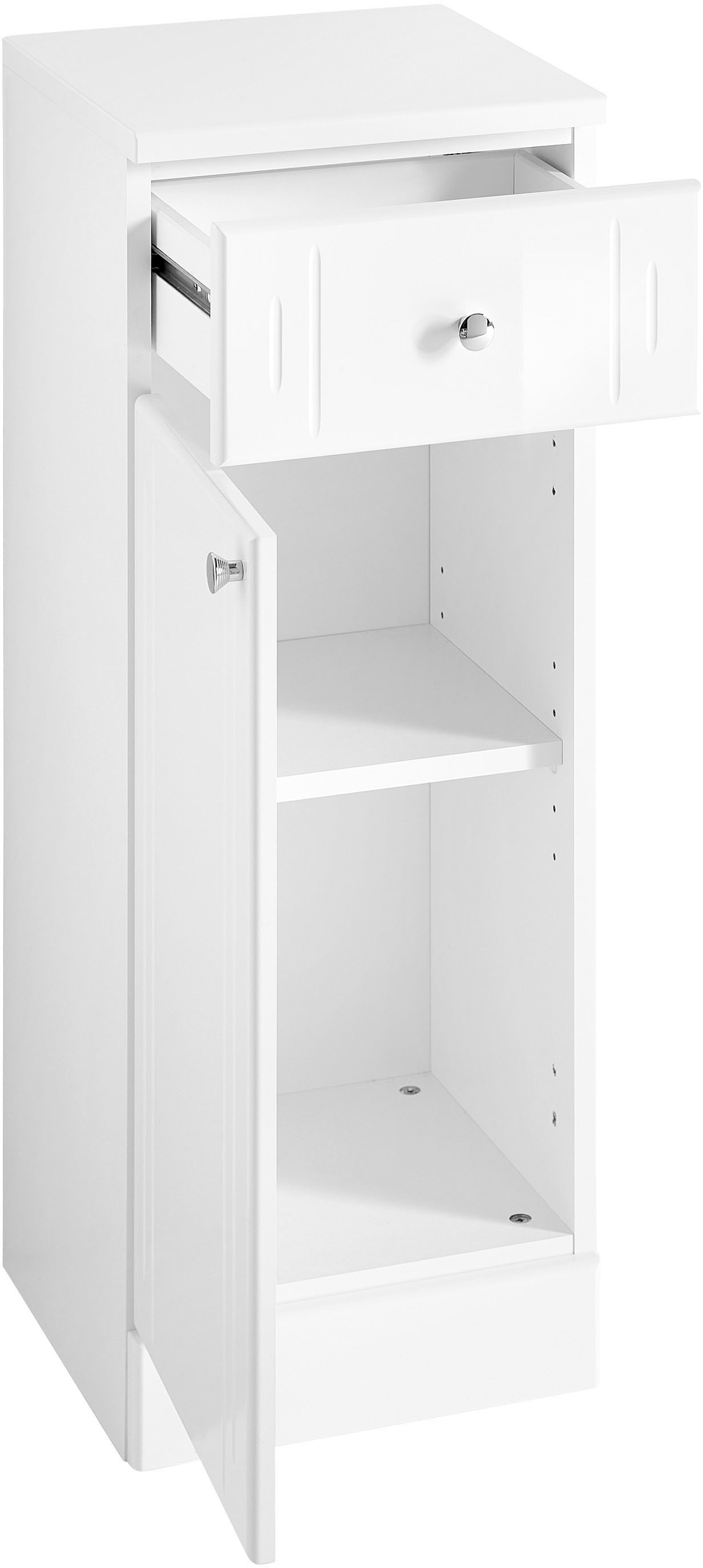Saphir Badmöbel-Set »Quickset 955 5-teilig, Waschbeckenunterschrank und LED-Spiegelschrank«, (Set, 5 St.), in Weiß Hochglanz, Badmöbel ohne Waschbecken, 9 Türen, 3 Schubladen