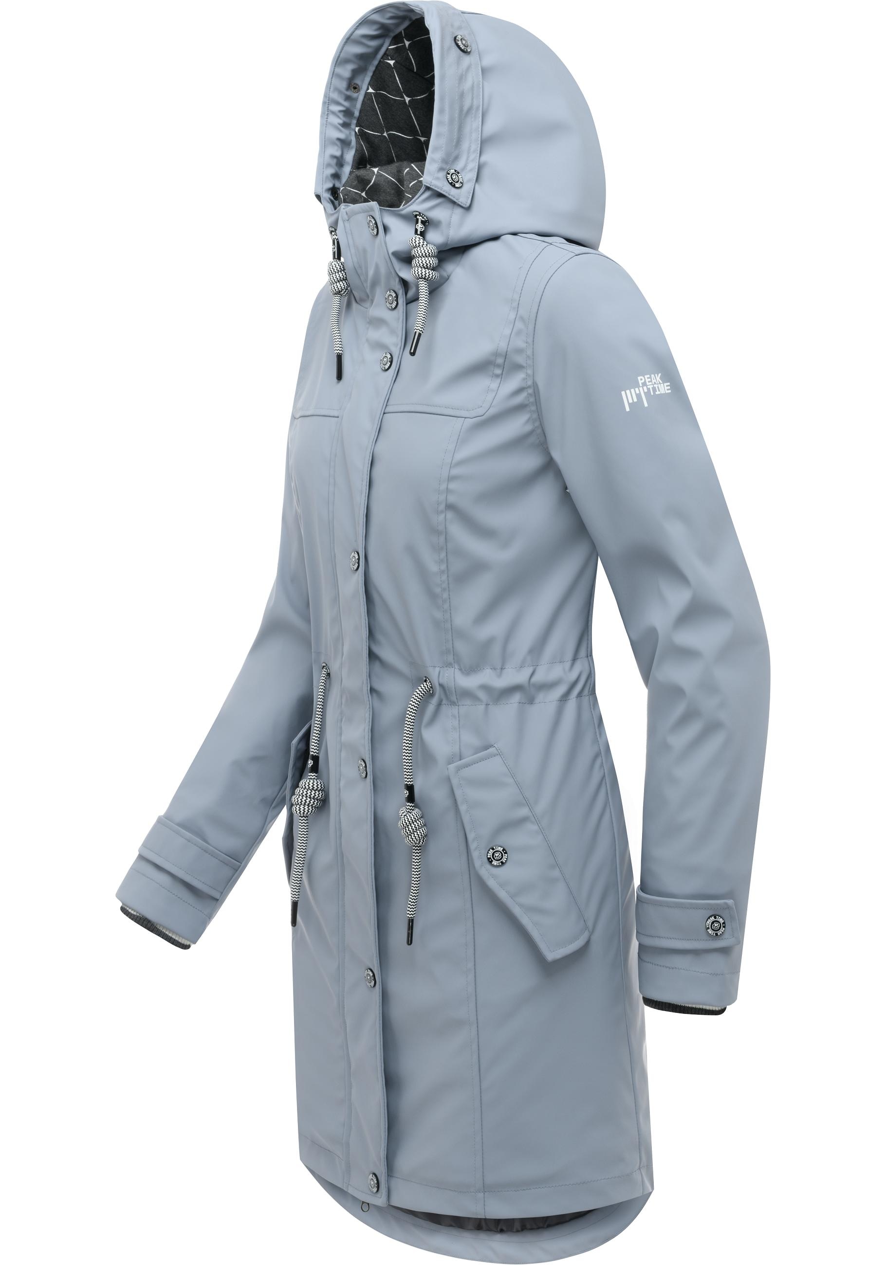 PEAK TIME Regenjacke »L60042« mit Kapuze stylisch taillierter Regenmantel für Damen