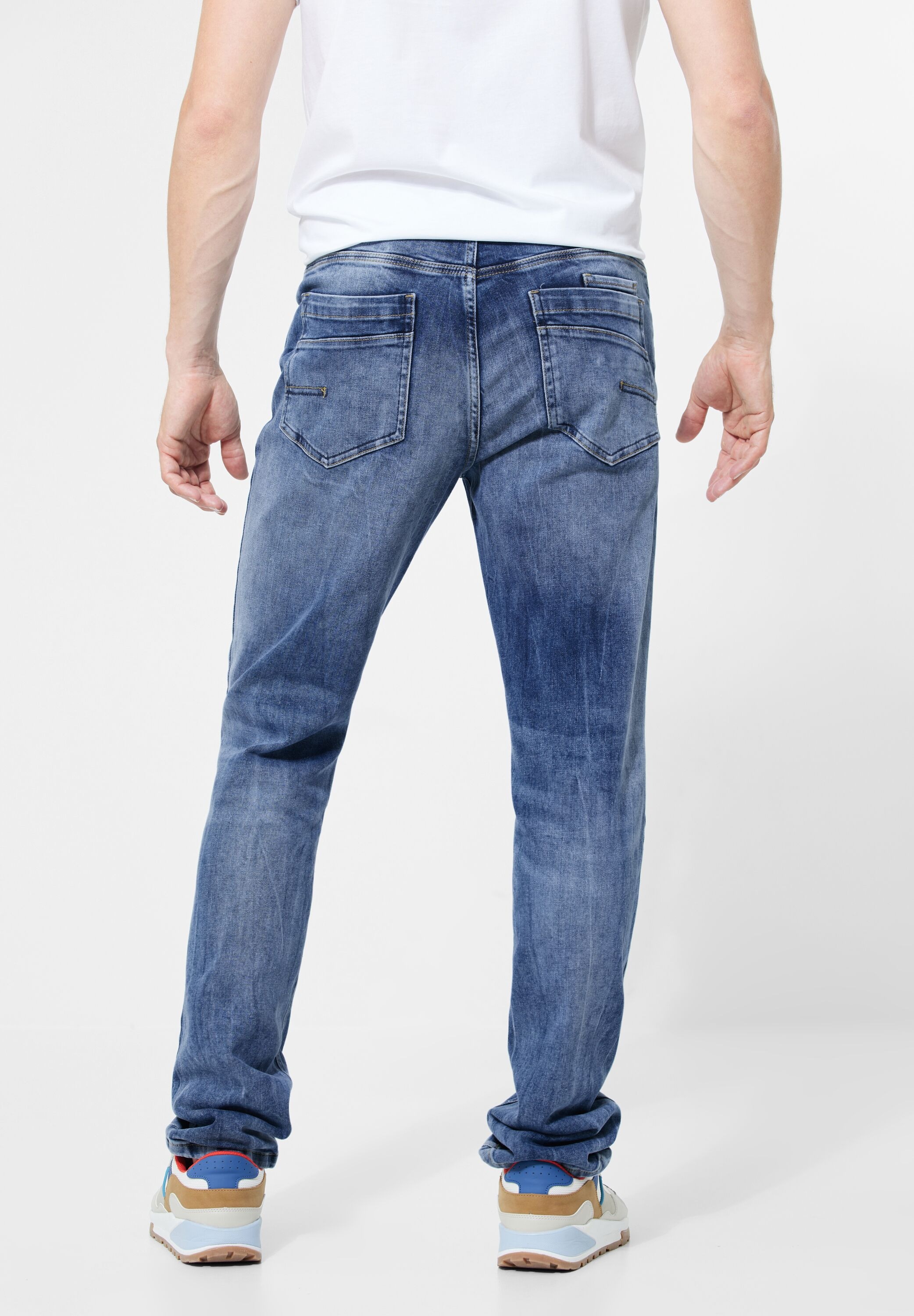 STREET ONE MEN Regular-fit-Jeans, im Used Look