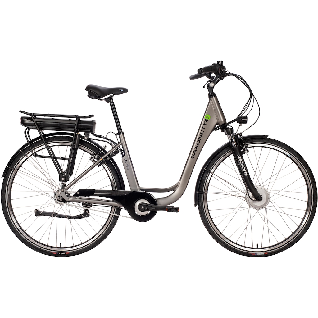 SAXONETTE E-Bike »City Plus«, 7 Gang, Frontmotor 250 W, (mit Akku-Ladegerät), E-Bike Citybike mit Rücktrittbremse