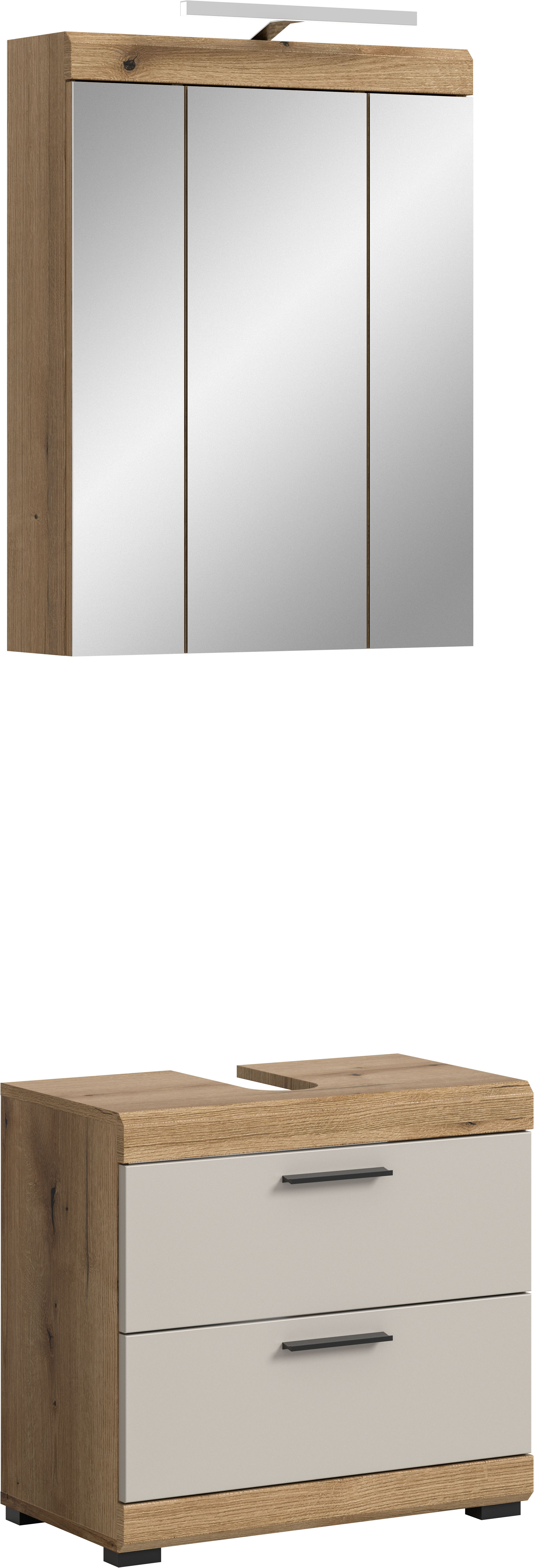 welltime Badmöbel-Set "SIENA, 2 teilig, inklusive LED Beleuchtung, bestehend aus:" Set, TOPSELLER, 2 Stk. tlg.