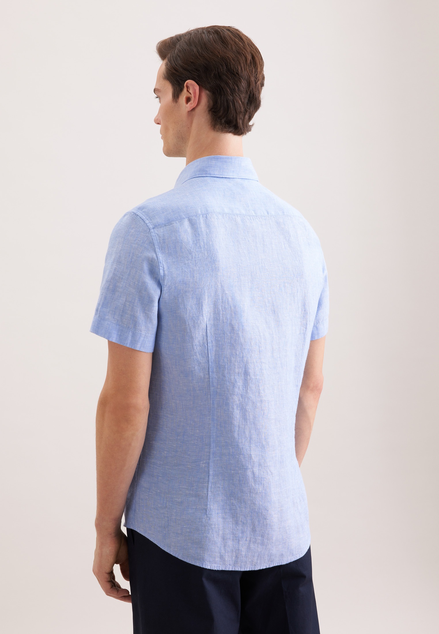 seidensticker Leinenhemd "Schwarze Rose" Shaped 1/2 Kentkragen Uni günstig online kaufen