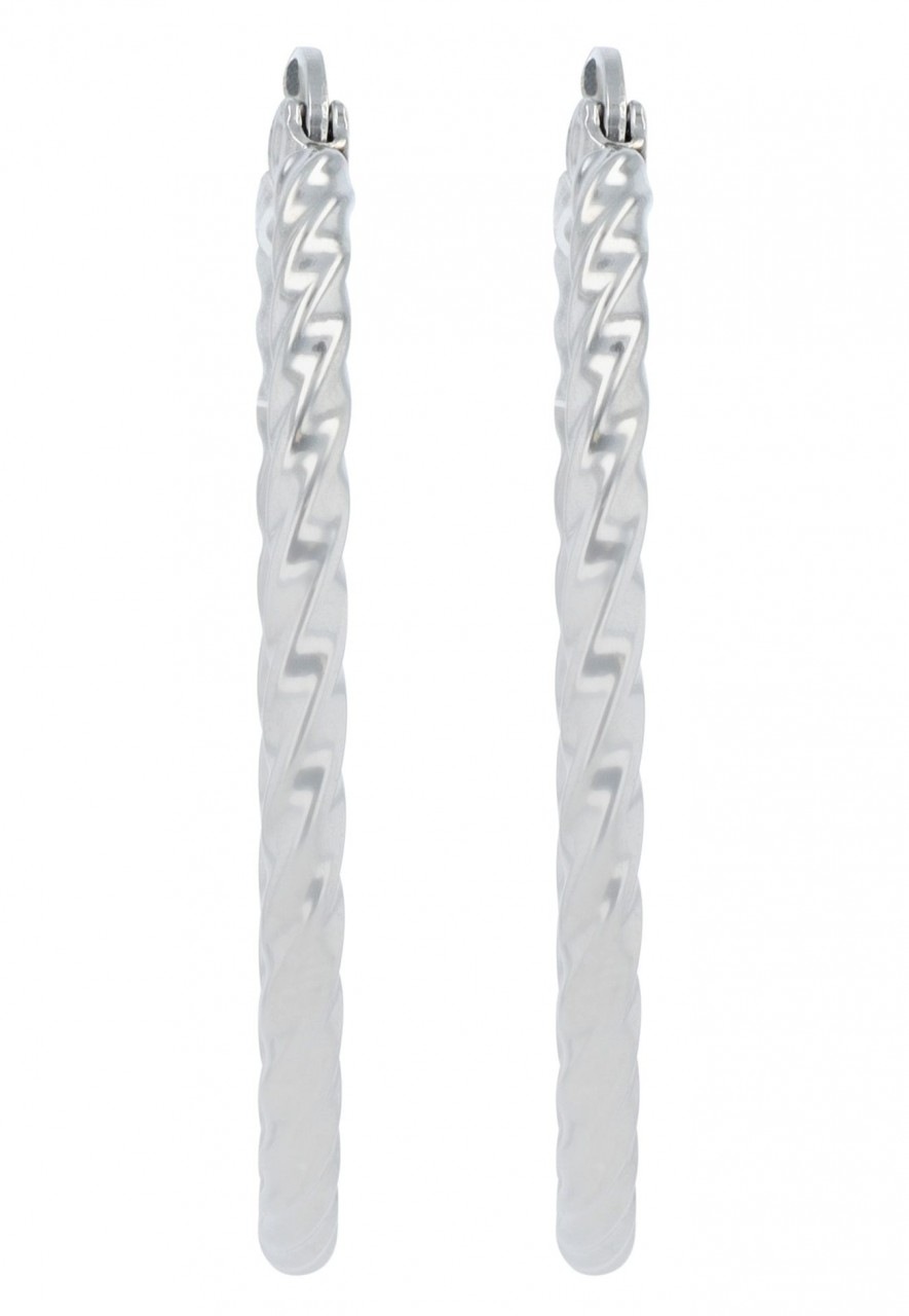 Paar Creolen ADELIA´S "Damen Creolen aus Edelstahl Ø 30 mm", silber, Ohrringe, Damen, Damen, Edelstahl 3