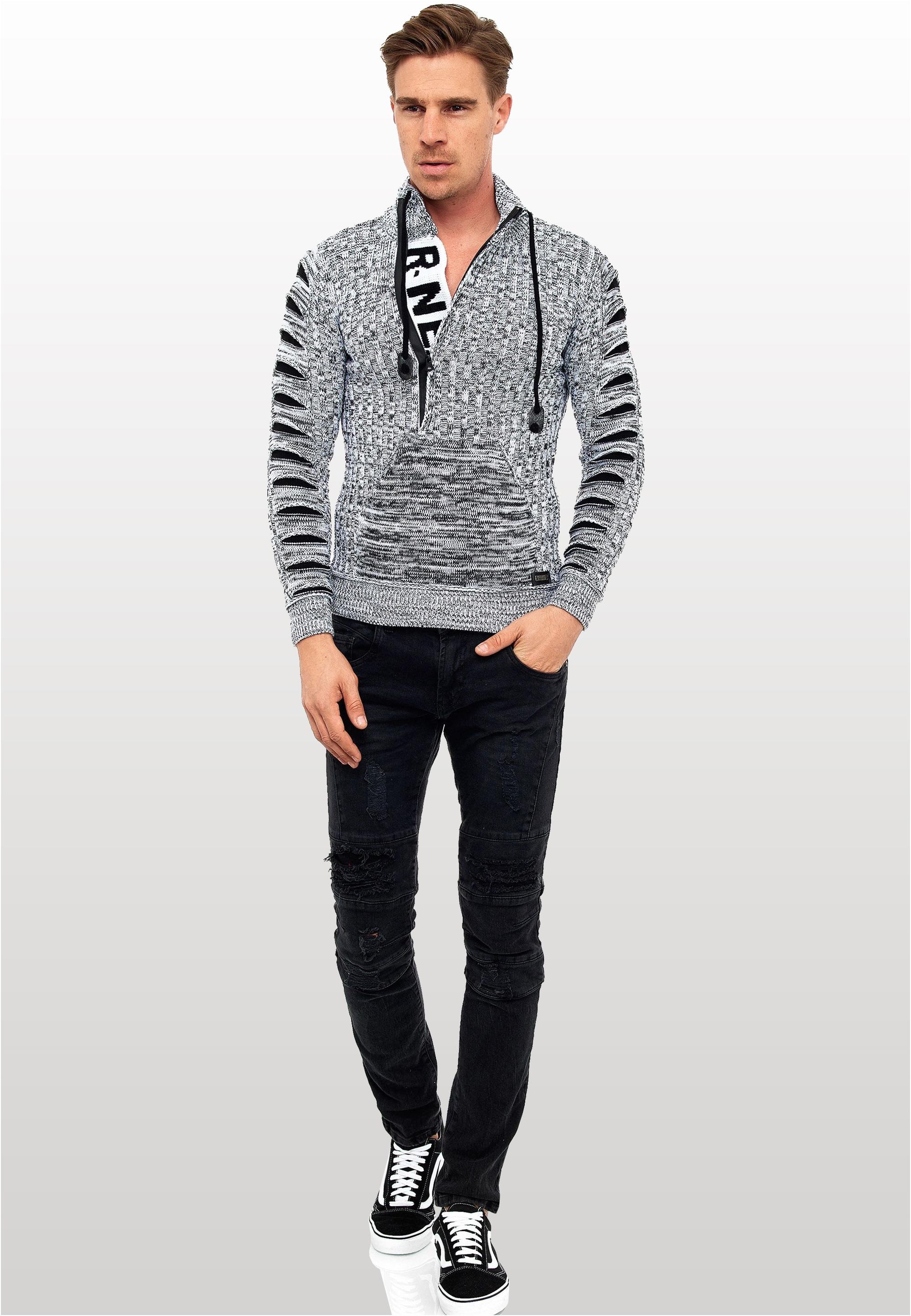 Rusty Neal Strickpullover, mit stylischem Ausschnitt
