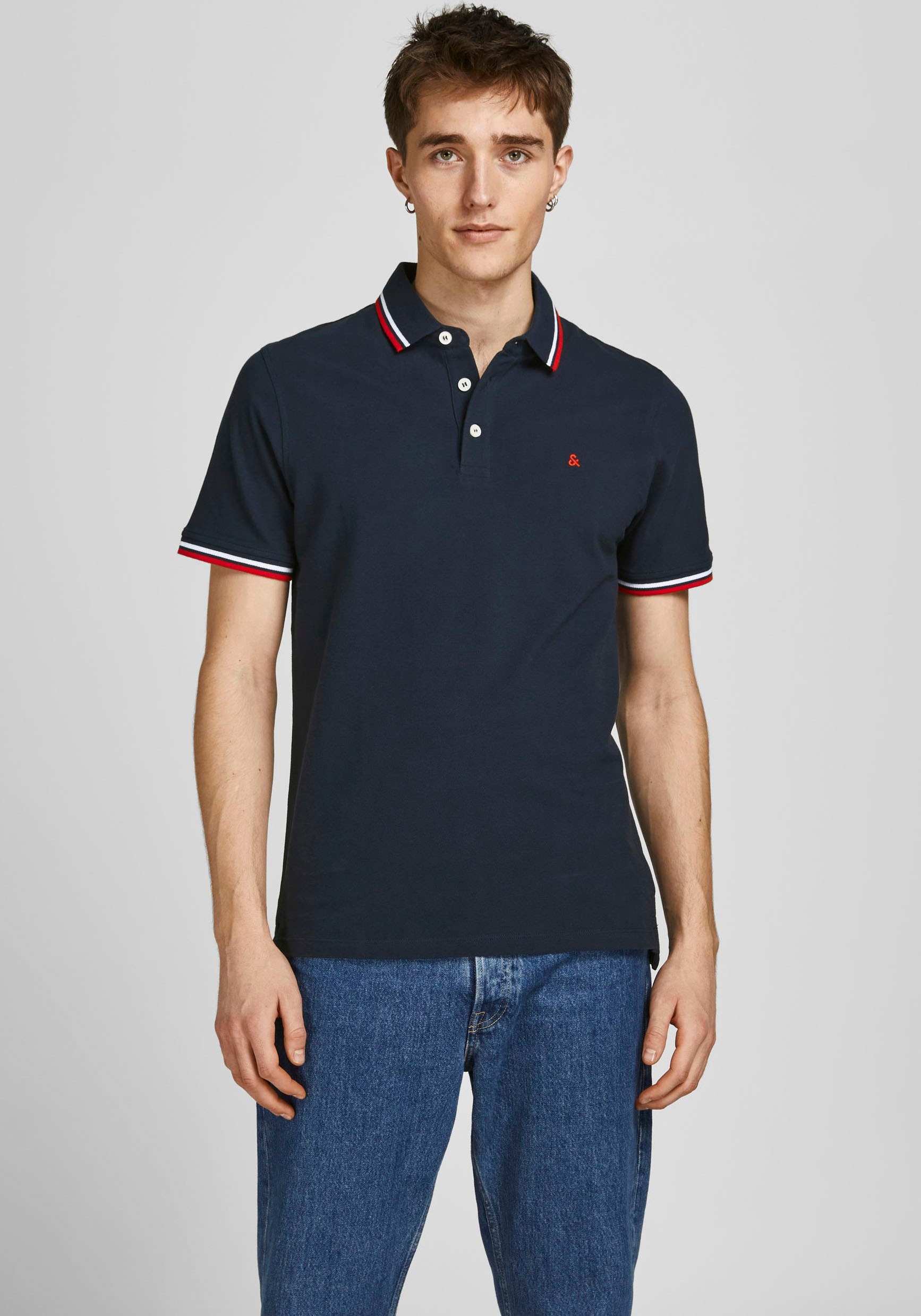 Jack & Jones Paulos Polo Shirt Navy/Forest Night Size XL 3