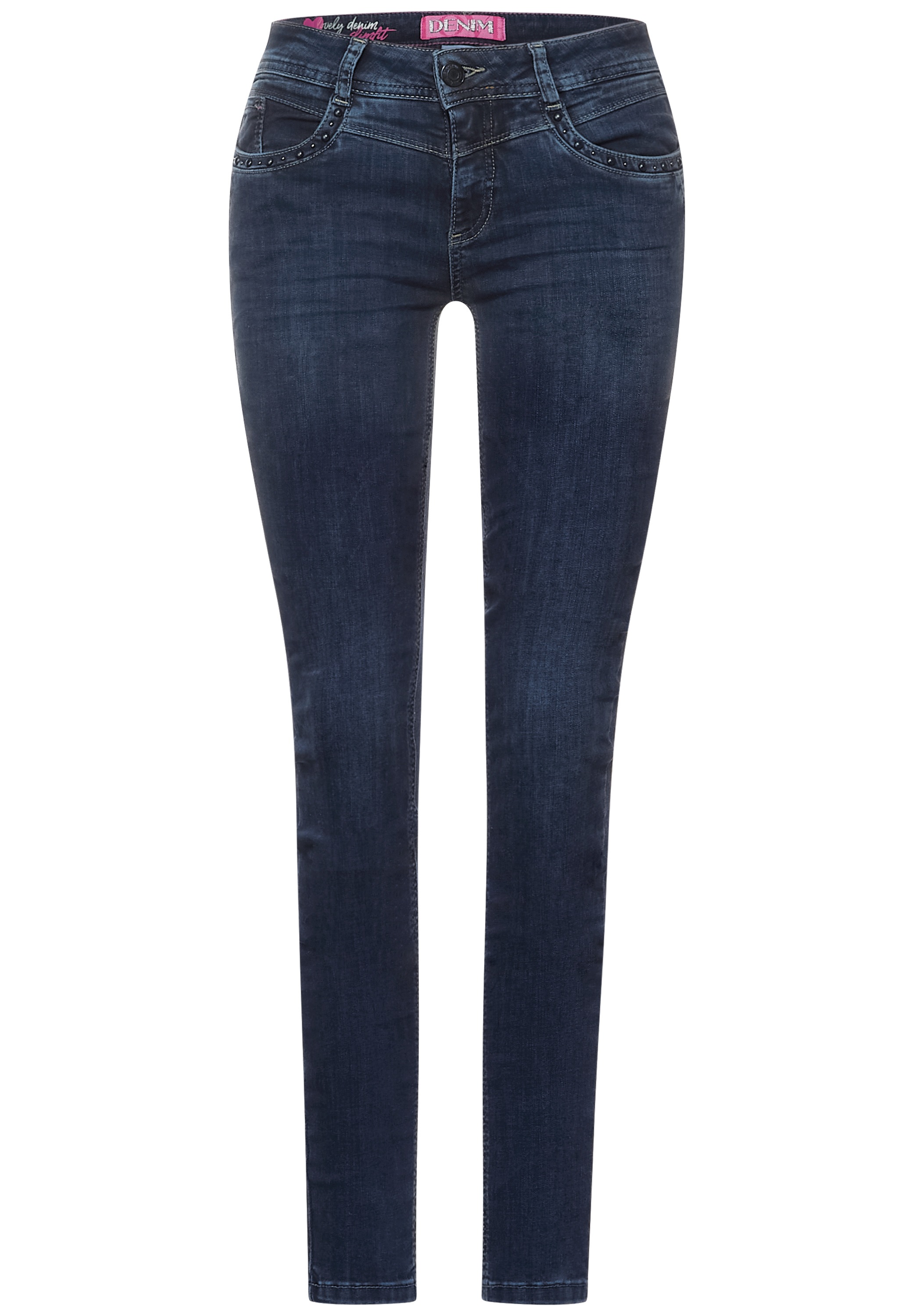 STREET ONE Slim-fit-Jeans, mit dekorativen Nieten
