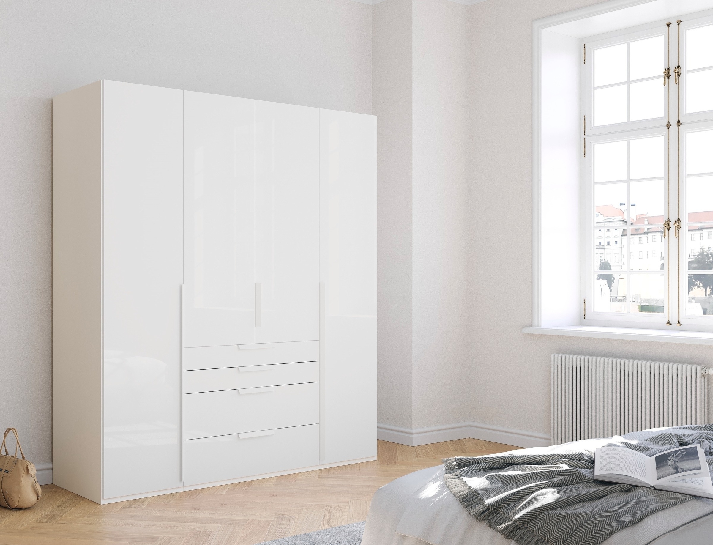 rauch Drehtürenschrank »Purisma«, mit Glasfront, Schubladen und umfangreichem Zubehör, mit Soft-Close