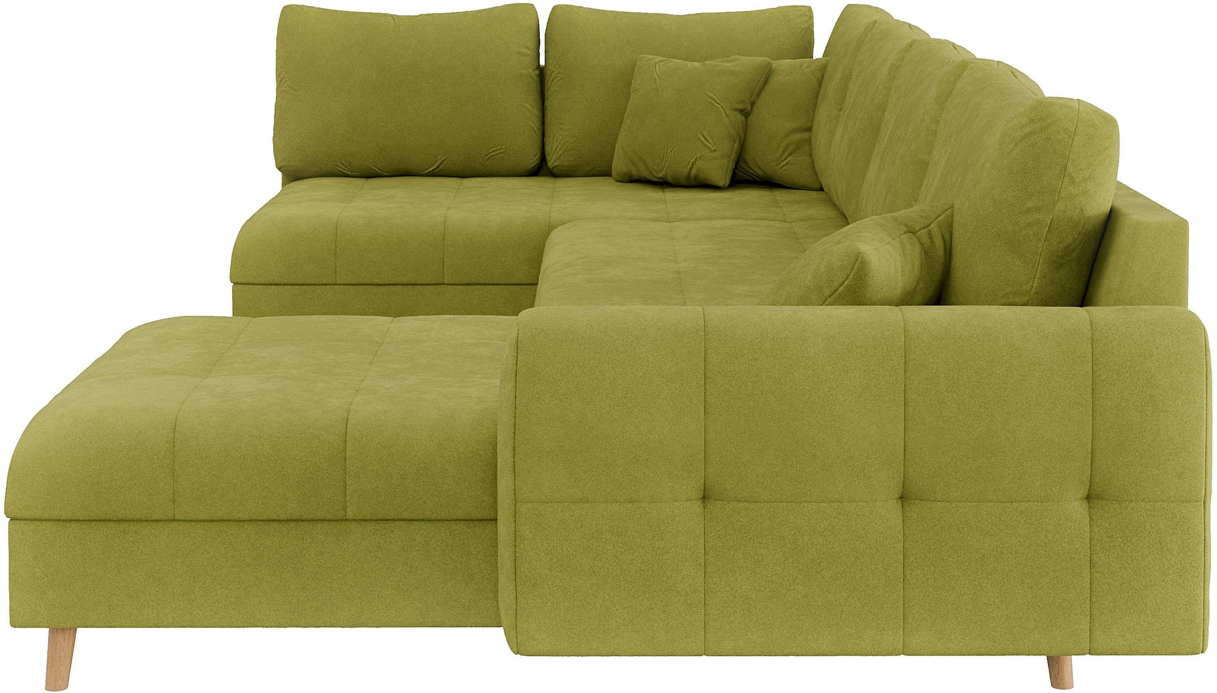 Home affaire Wohnlandschaft »CHARRE U-Form mit Ottomane, Maße B/T/H: 310/161/81 cm«, feine Steppung, lose Rücken- und Zierkissen, auch in Cord und Bouclé
