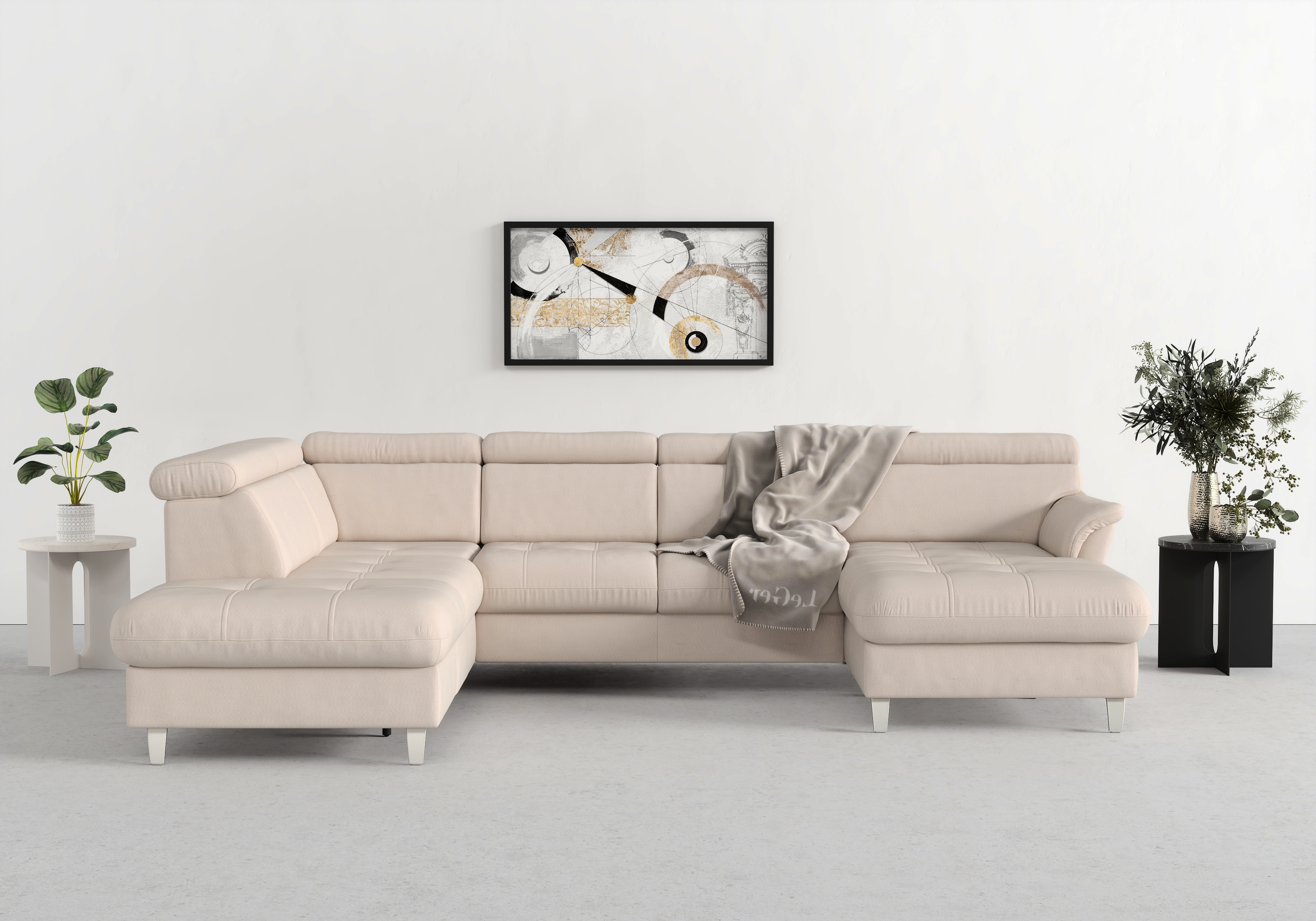 sit&more Wohnlandschaft "Marano U-Form" inklusive Kopfteilverstellung, optional Schlaffunktion & Bettkasten