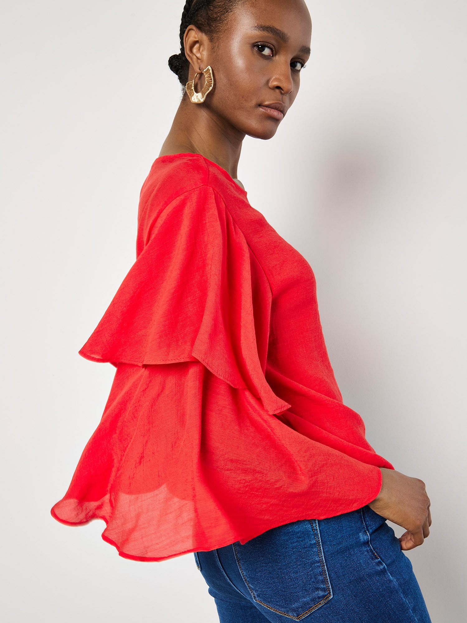 Apricot Shirtbluse »Chiffonblusentop« mit gerüschten Armen