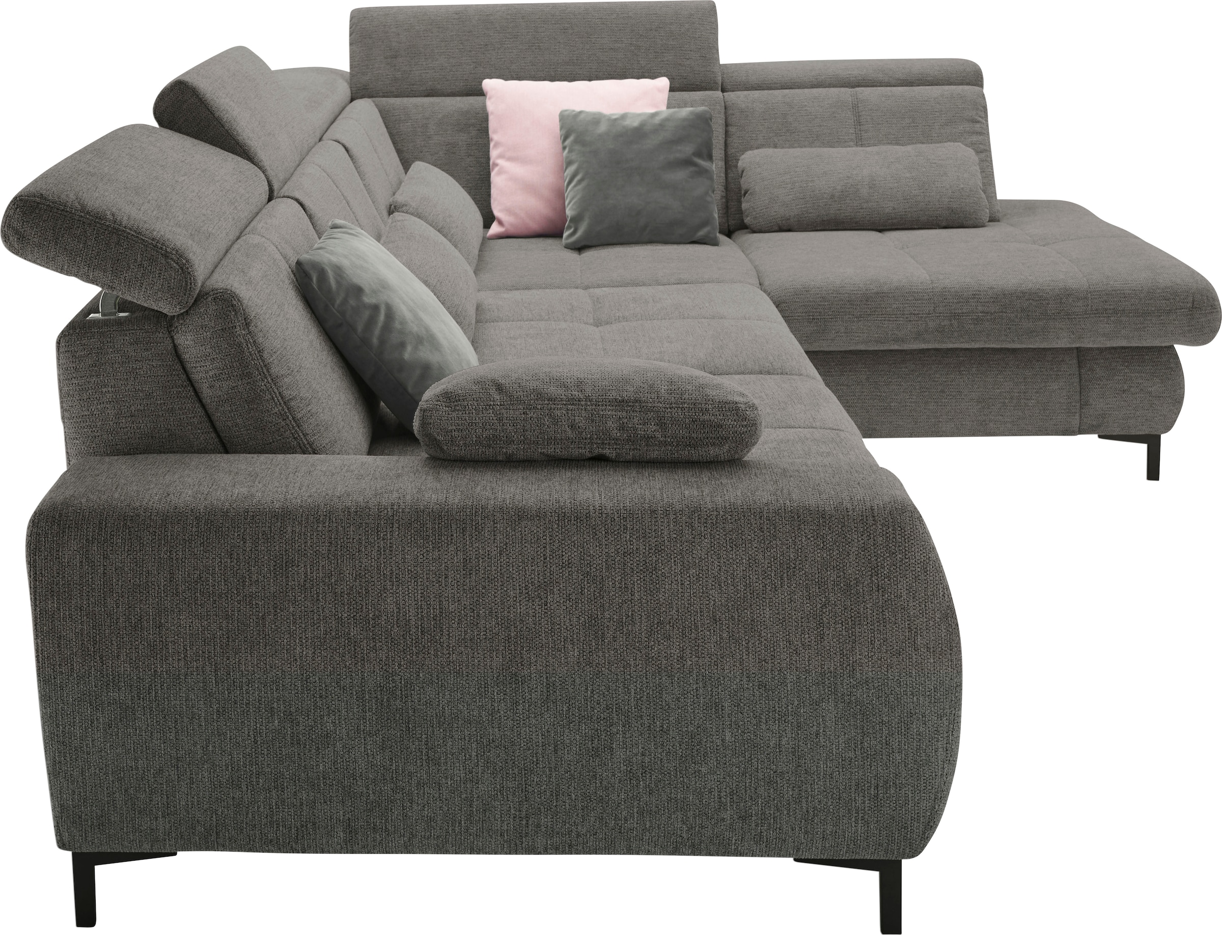 set one by Musterring Ecksofa »SO 3400 Sitzhöhe 47cm oder 49cm, Sitztiefe verstellbar, B/T 317/220 cm«, Kaltschaumpolsterung, Flachgewebe, whlw. mit weiteren Funktionen