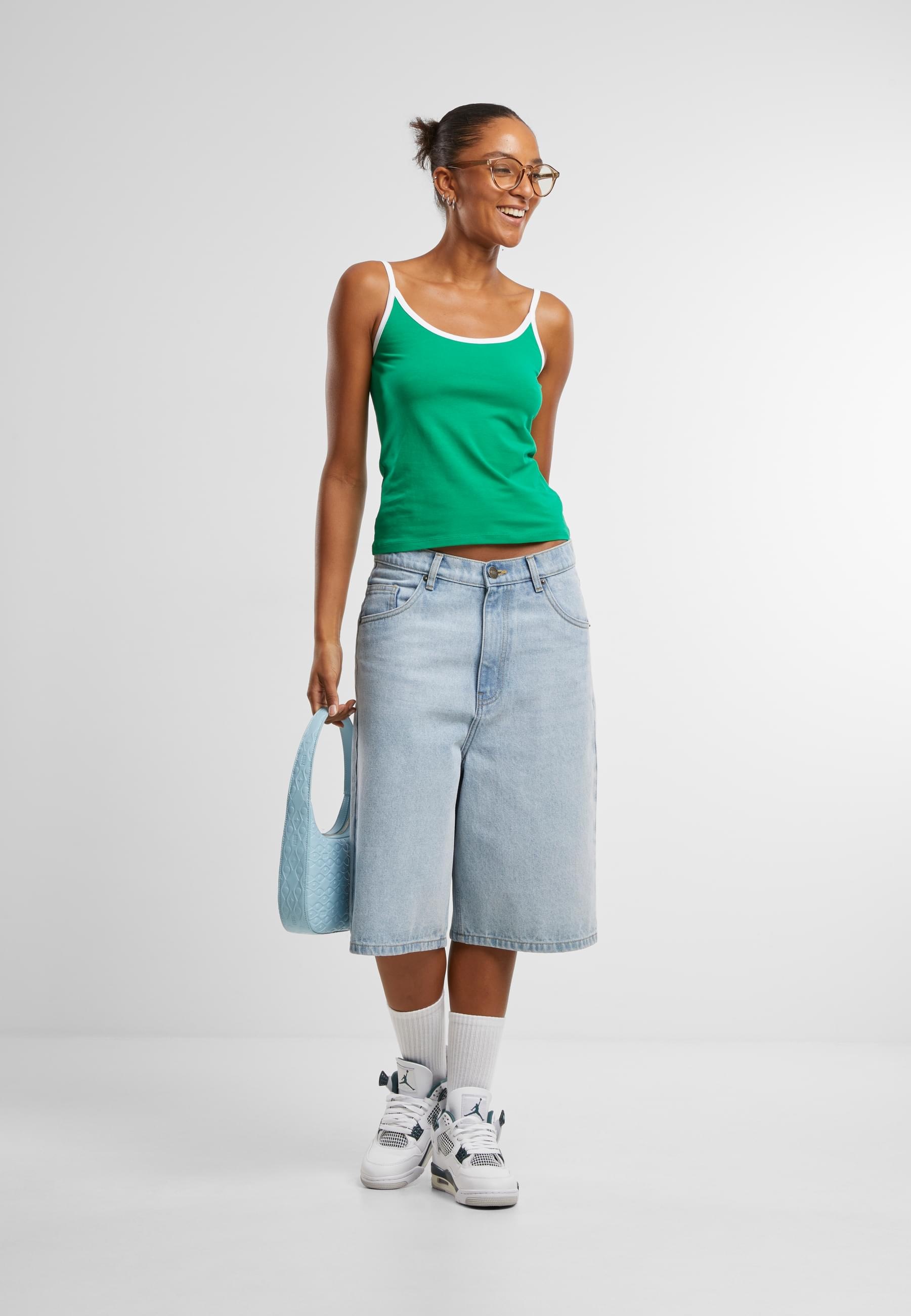 URBAN CLASSICS Muskelshirt »Urban Classics Ladies Contrast Basic Top 2-Pack«, (1 tlg.)