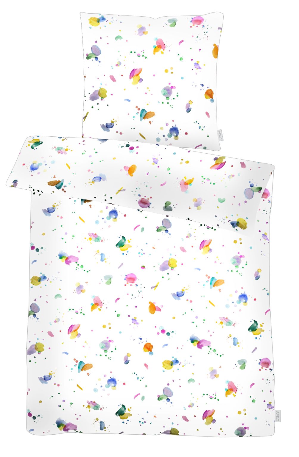 APELT Bettwäsche "Kleks" 2 tlg. Bettwäsche-Set mit Reißverschluss, Baumwoll-Satin, Digitaldruck
