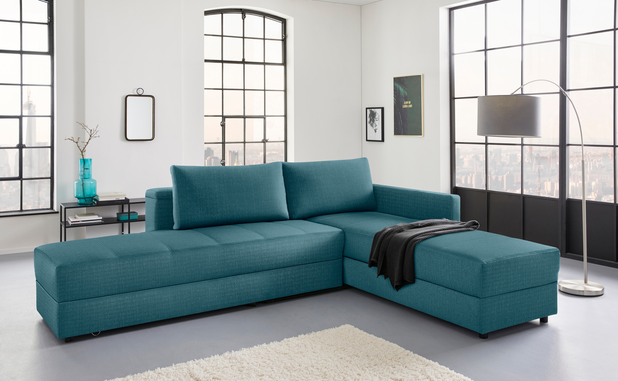 LOOKS by Wolfgang Joop Ecksofa »LooksIII L-Form«, durch Drehfunktion zum Bett wandelbar, inklusive Staufach
