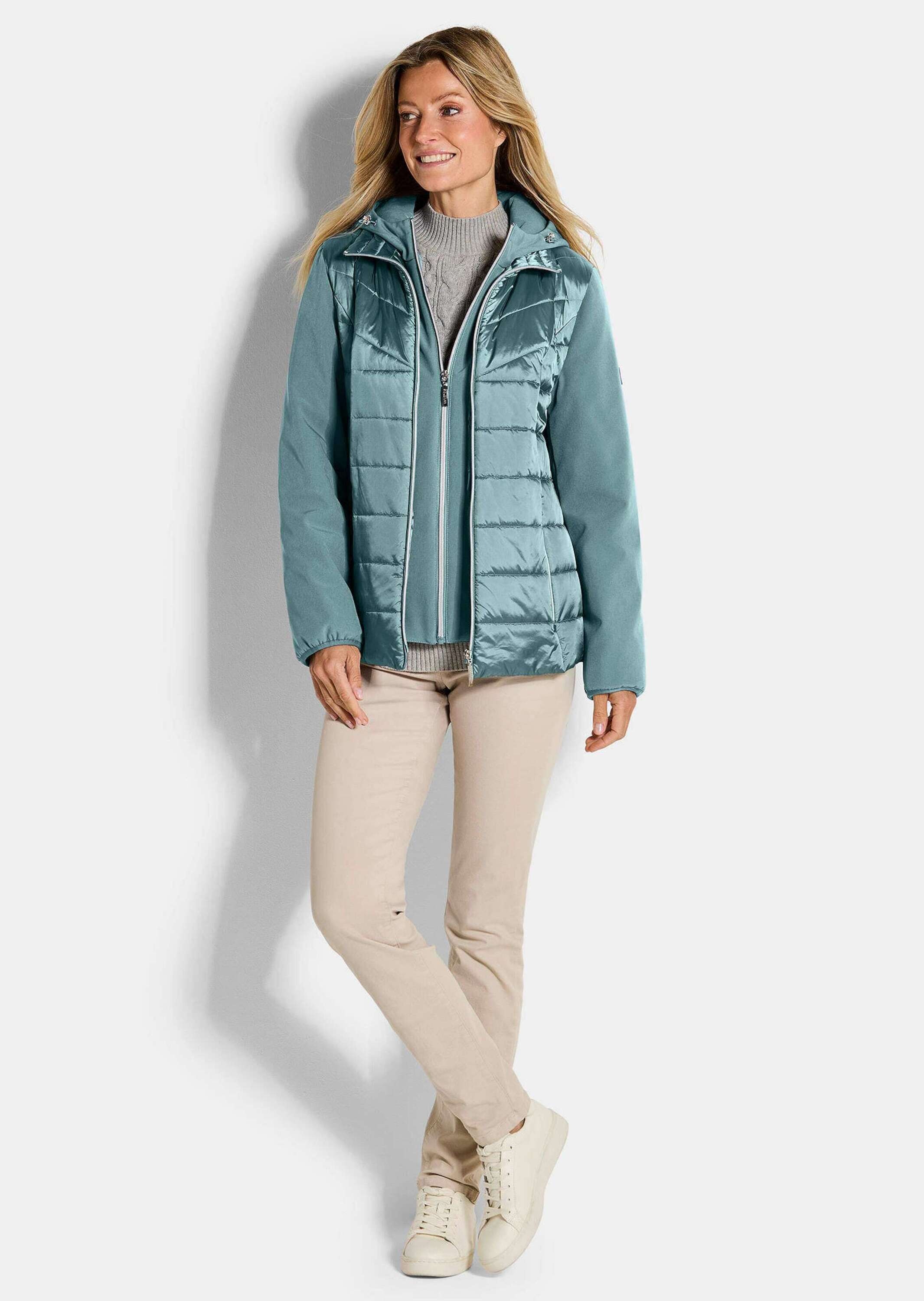 GOLDNER Kurzjacke "Kurzgröße Steppjacke mit Ärmeln aus Softshell" Mit herau günstig online kaufen