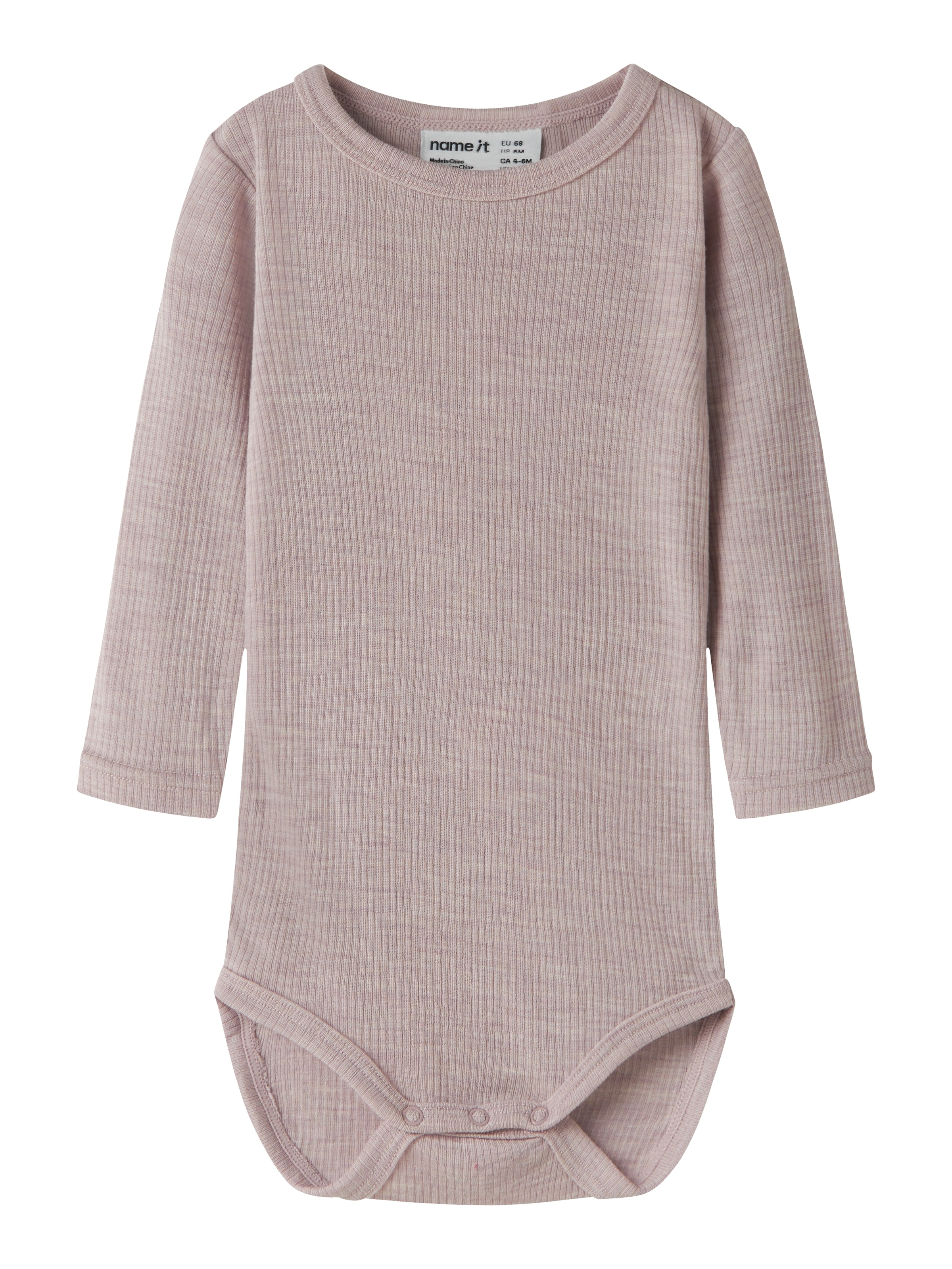 Name It Langarmbody "NBNWAX WOOL RIB LS BODY NOOS" aus reiner Merinowolle