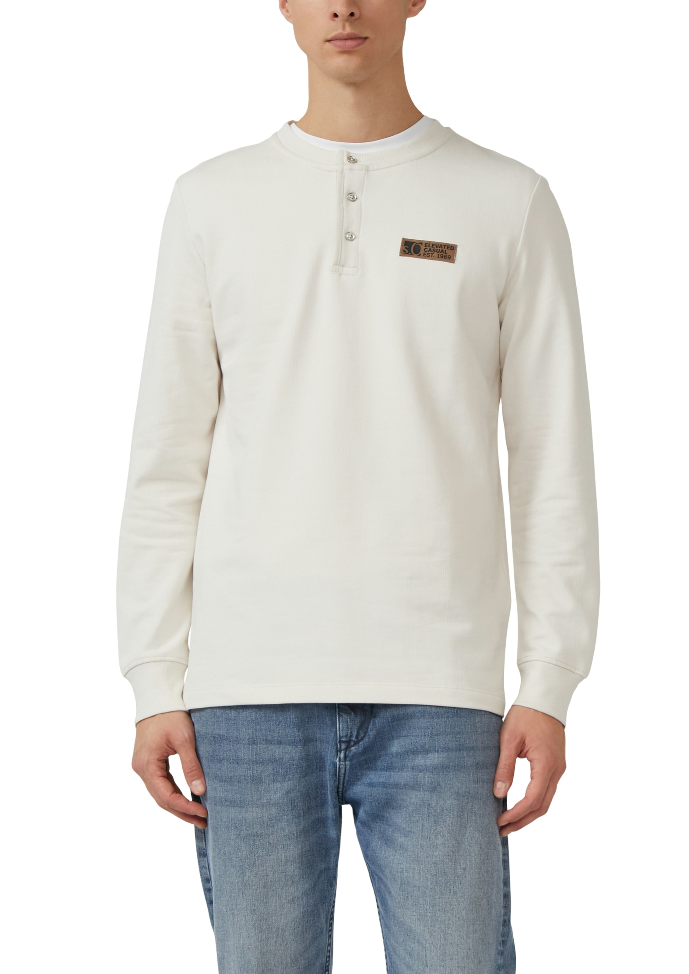 s.Oliver Langarmshirt mit Logo Stickerei