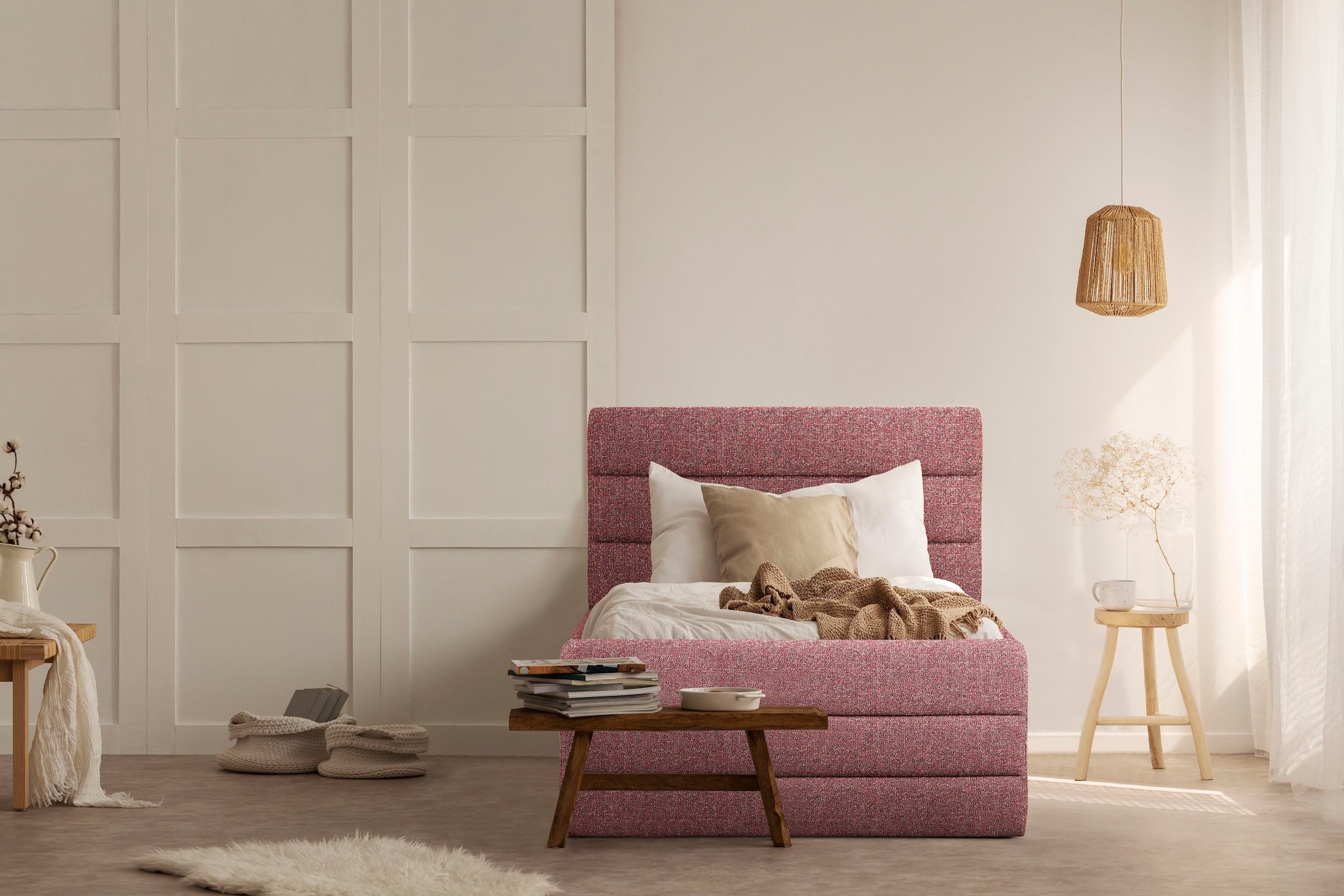 Home affaire Polsterbett "Merrit" Quernaht im Kopf- und Fußteil, in 5 Breit günstig online kaufen