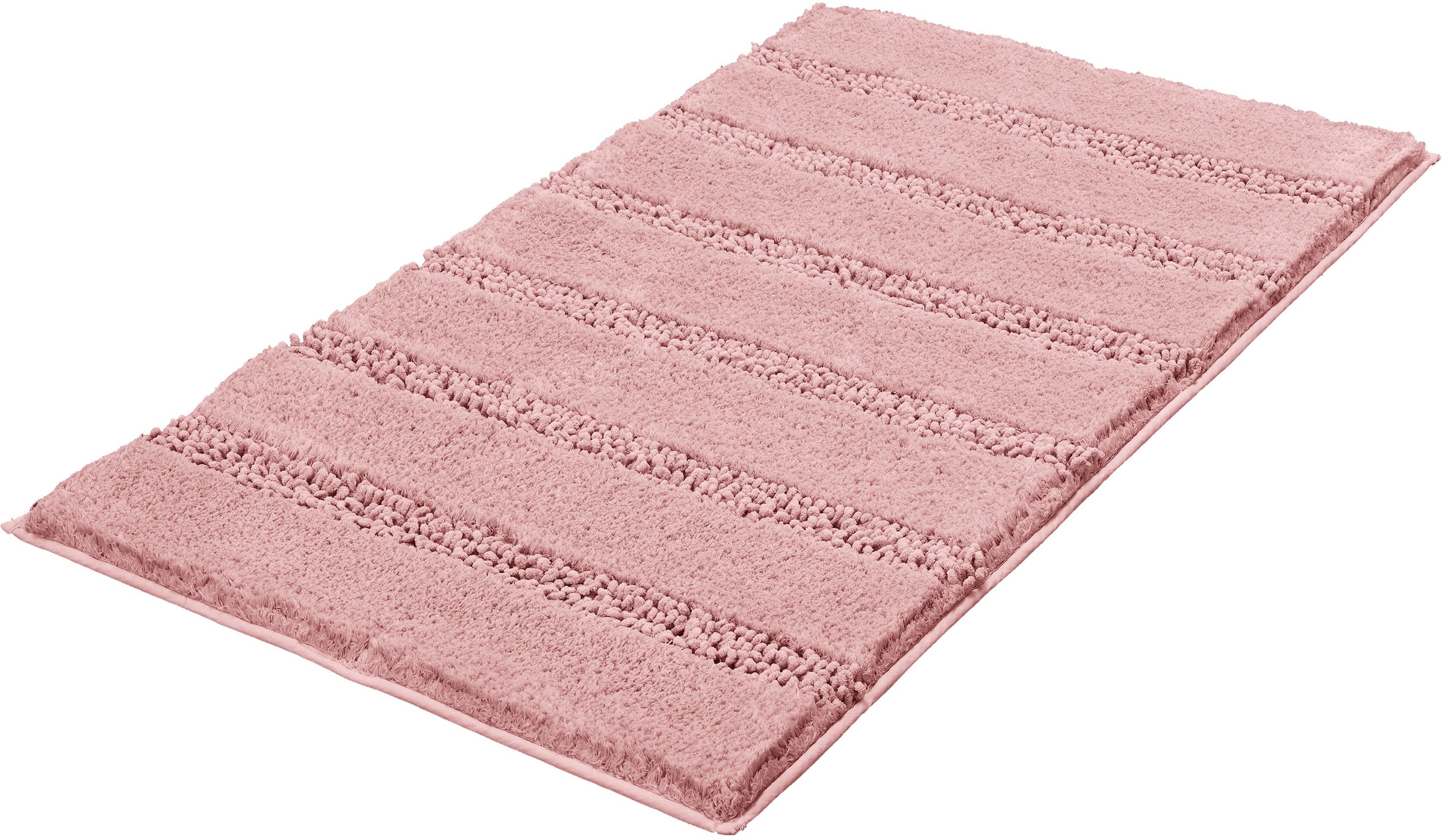 Kleine Wolke Badematte "Monrovia, Badvorleger, Badezimmer Teppich" Höhe 23 mm rutschhemmend beschichtet fußbodenheizungsgeeignet Badteppich, Uni Farben, gestreift, aus Mikrofaser, waschbar