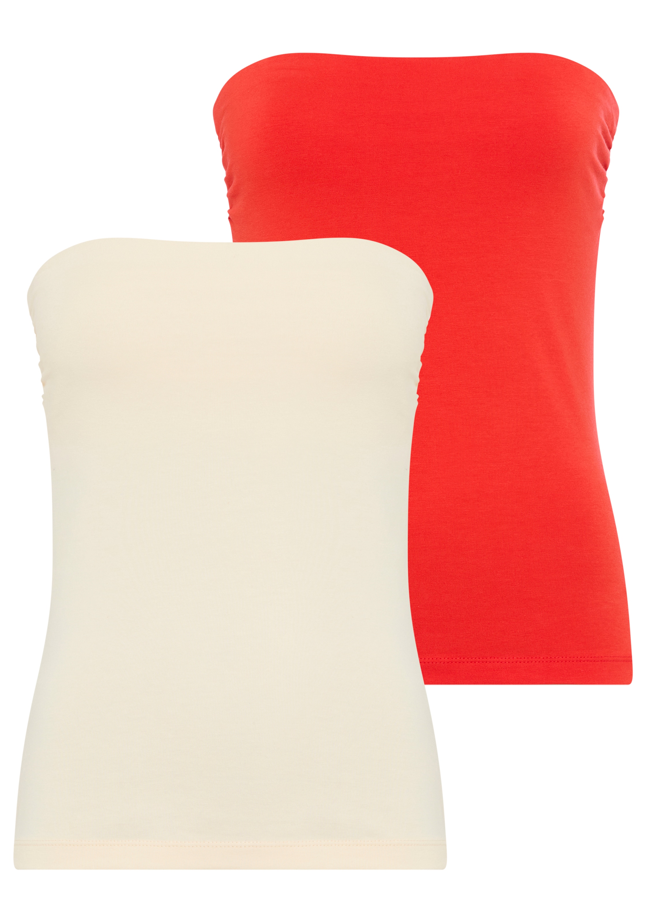 Melrose Bandeautop Packung, 2 tlg. mit Raffung an der Naht, durchgestepptes günstig online kaufen