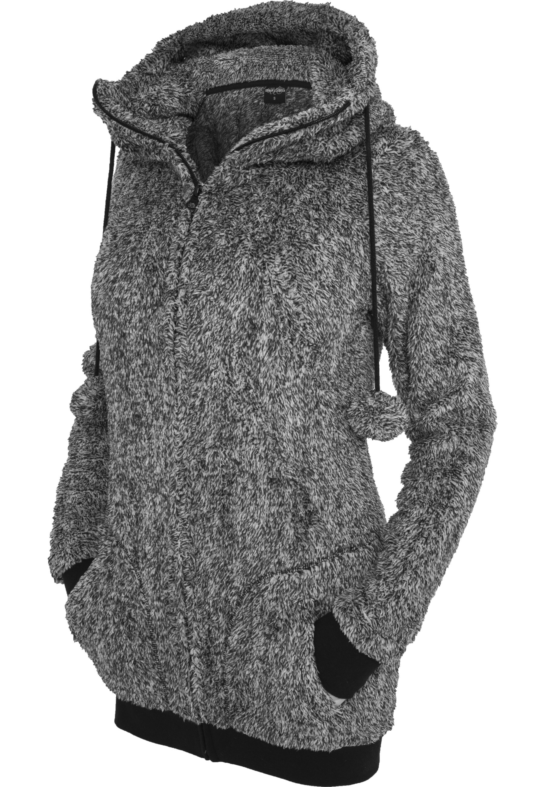 URBAN CLASSICS Sweatjacke »Urban Classics Damen Ladies Melange Teddy Zip Hoody« 1 Stk.