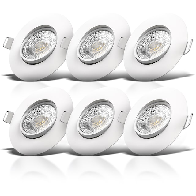 B.K.Licht LED Einbauleuchte, Einbauspots, schwenkbar, IP23, ultra-flach,  Deckenspots, warmweiß, 6er Set | BAUR