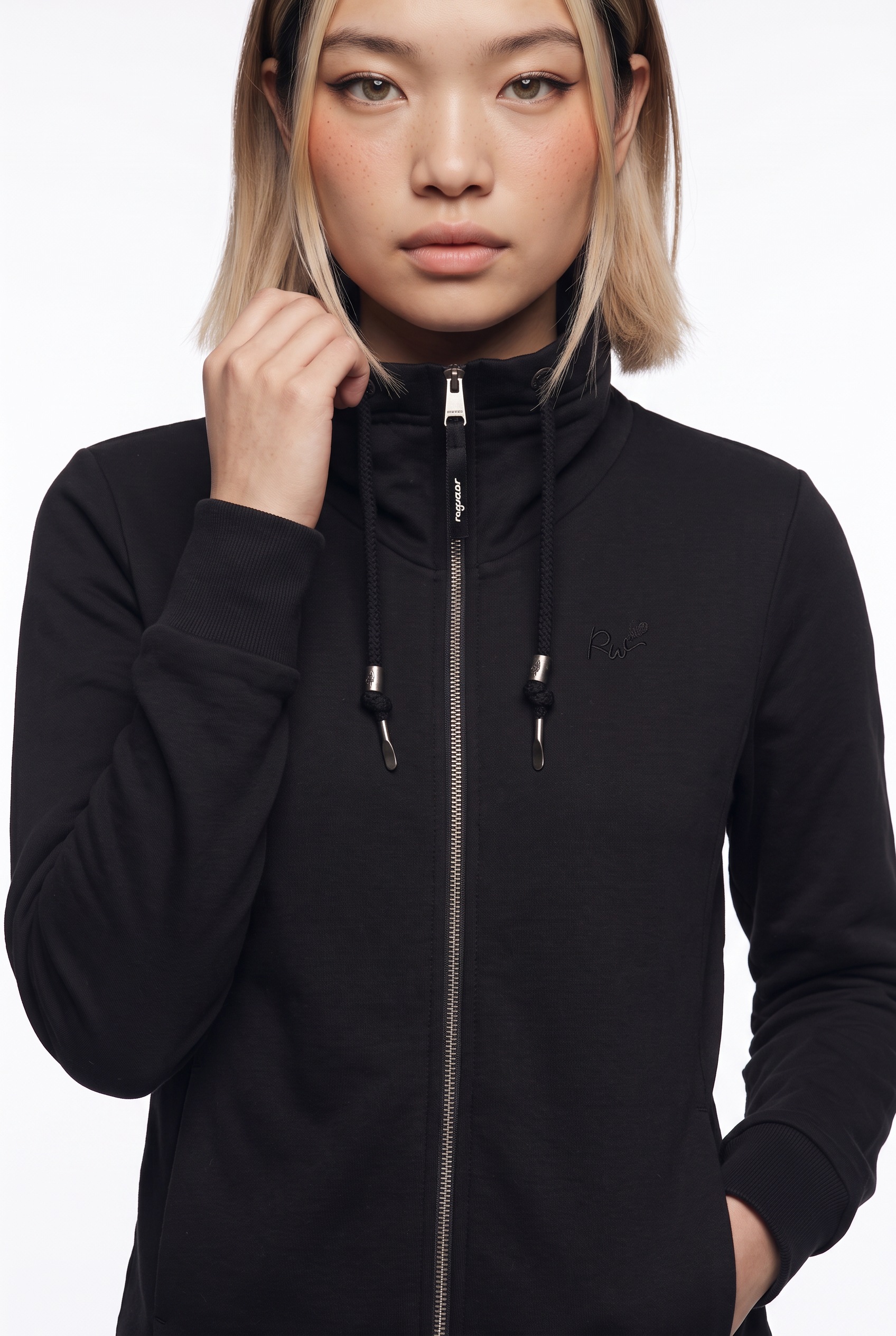 Ragwear Sweatjacke »RONETTE« brushed, in super softer Qualität, unifarbene Optik, mit Stehkragen