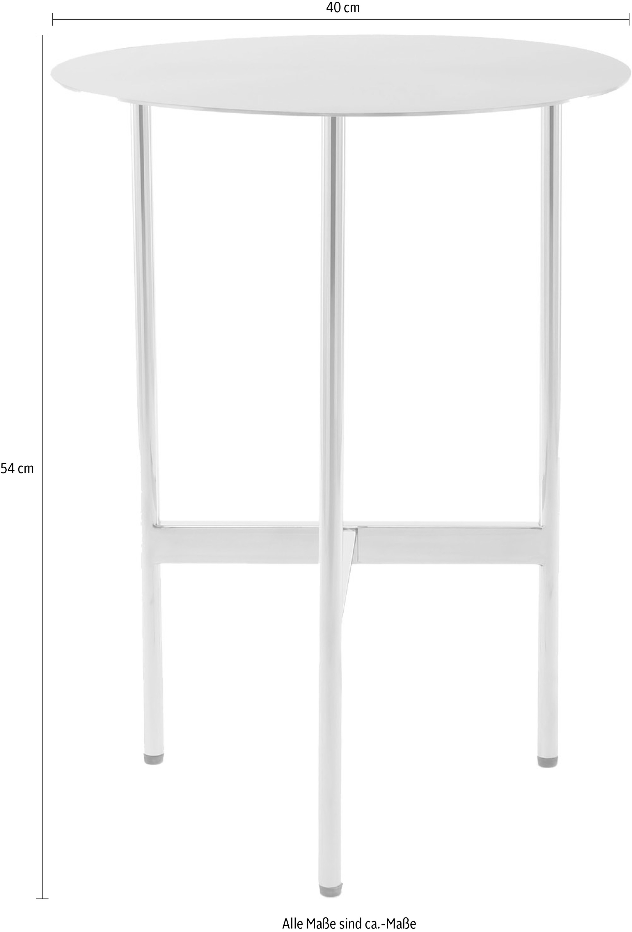Kayoom Beistelltisch »Pero 125, Minimalistisches Design, Passt zu jedem Einrichtungsstil«, (1 St.), Gestelldesign aus Edelstahl, runde Ablagefläche, minimalistisch