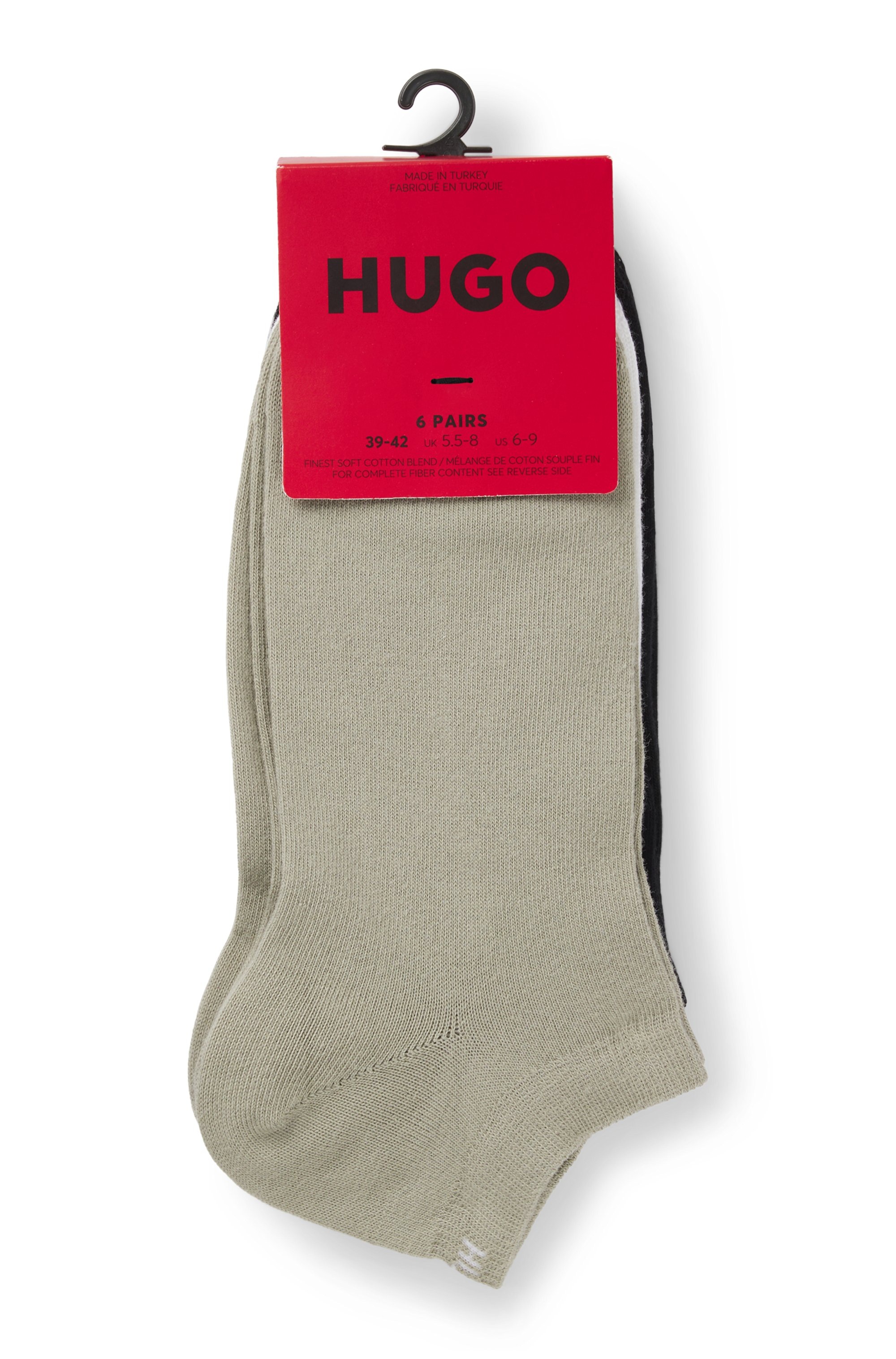 Thumbnail - HUGO Underwear Freizeitsocken "6P AS UNI CC 1026" Packung, 6er-Pack, 6 Paar tlg. mit HUGO-Logoschriftzügen