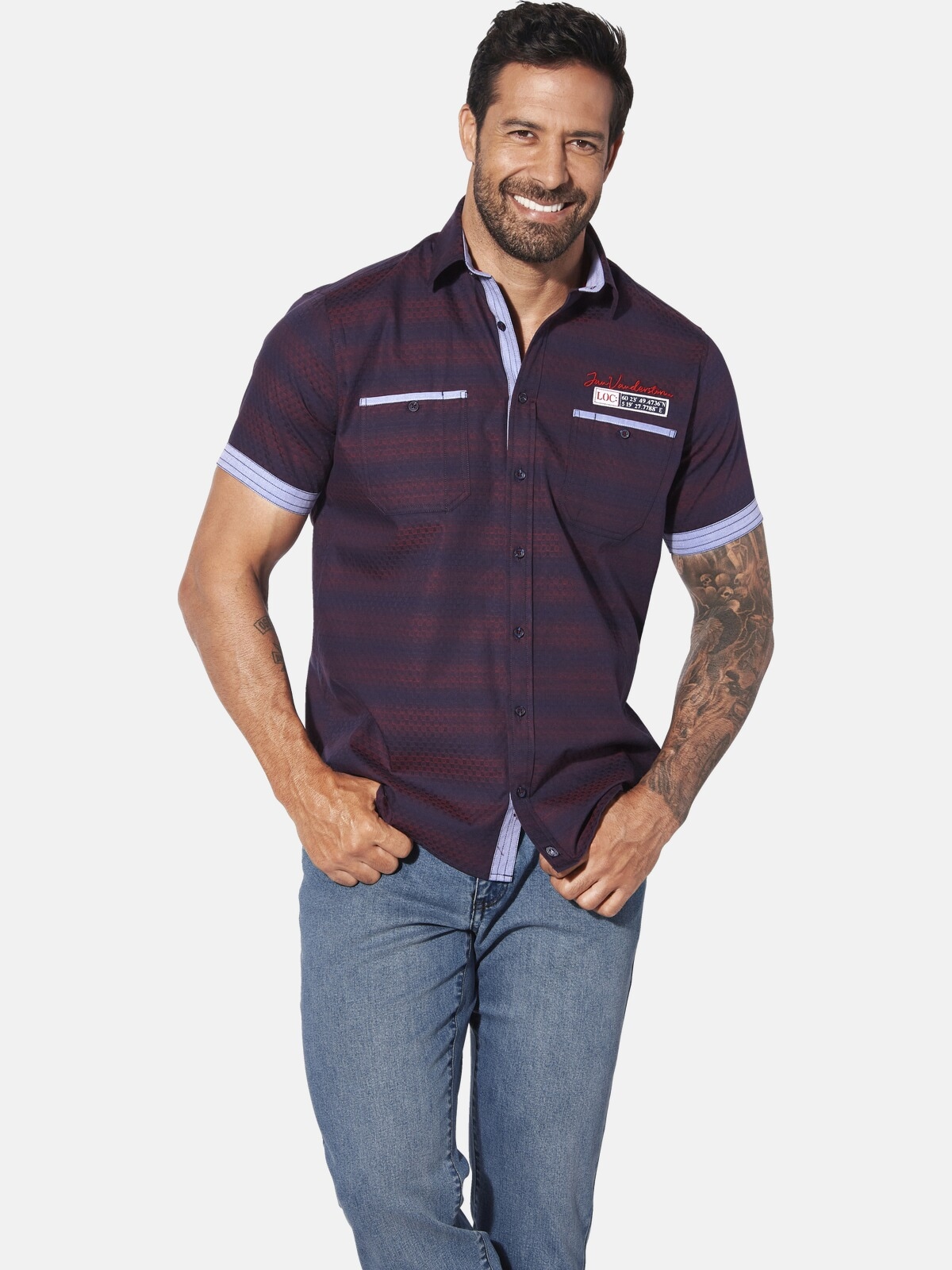 Jan Vanderstorm Kurzarmhemd "Kurzarmhemd LEIKVARD" 1 mit schließbaren Brust günstig online kaufen