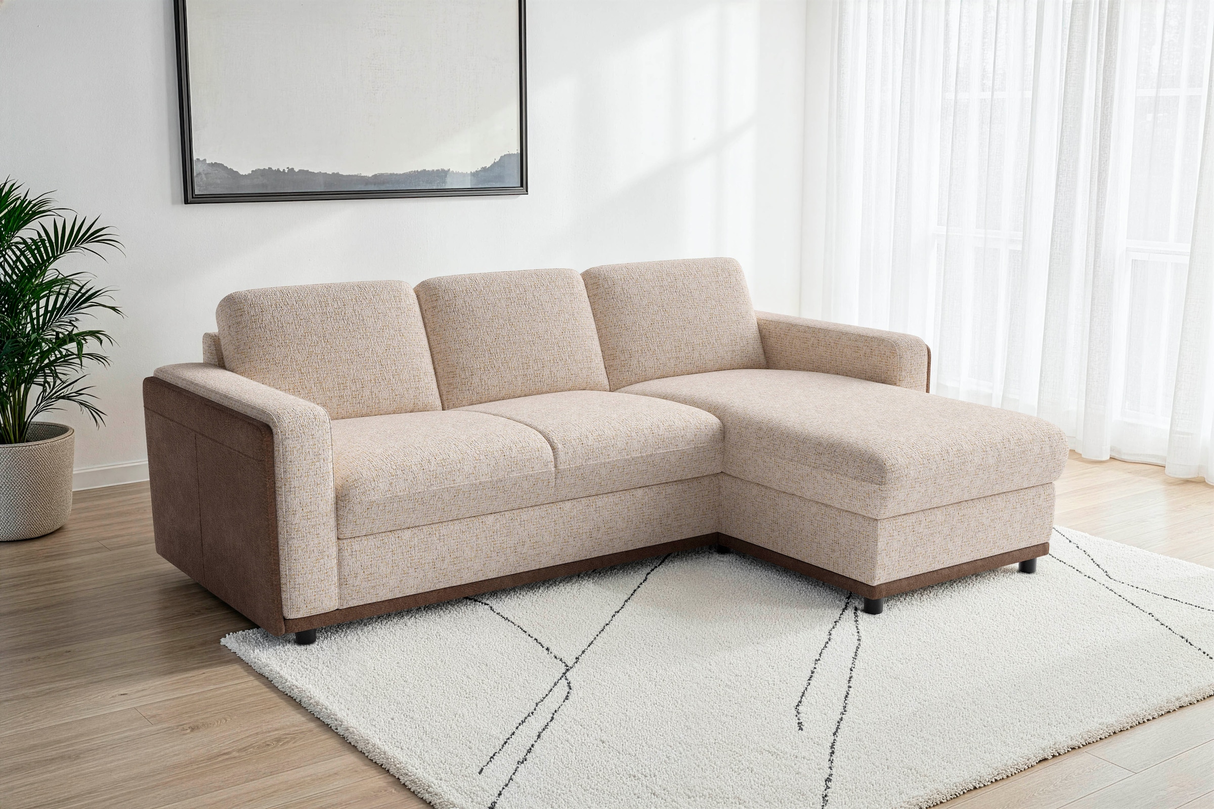 sit&more Ecksofa "Cordoba" wahlweise mit Schlaffunktion und Bettkasten oder Stauraum