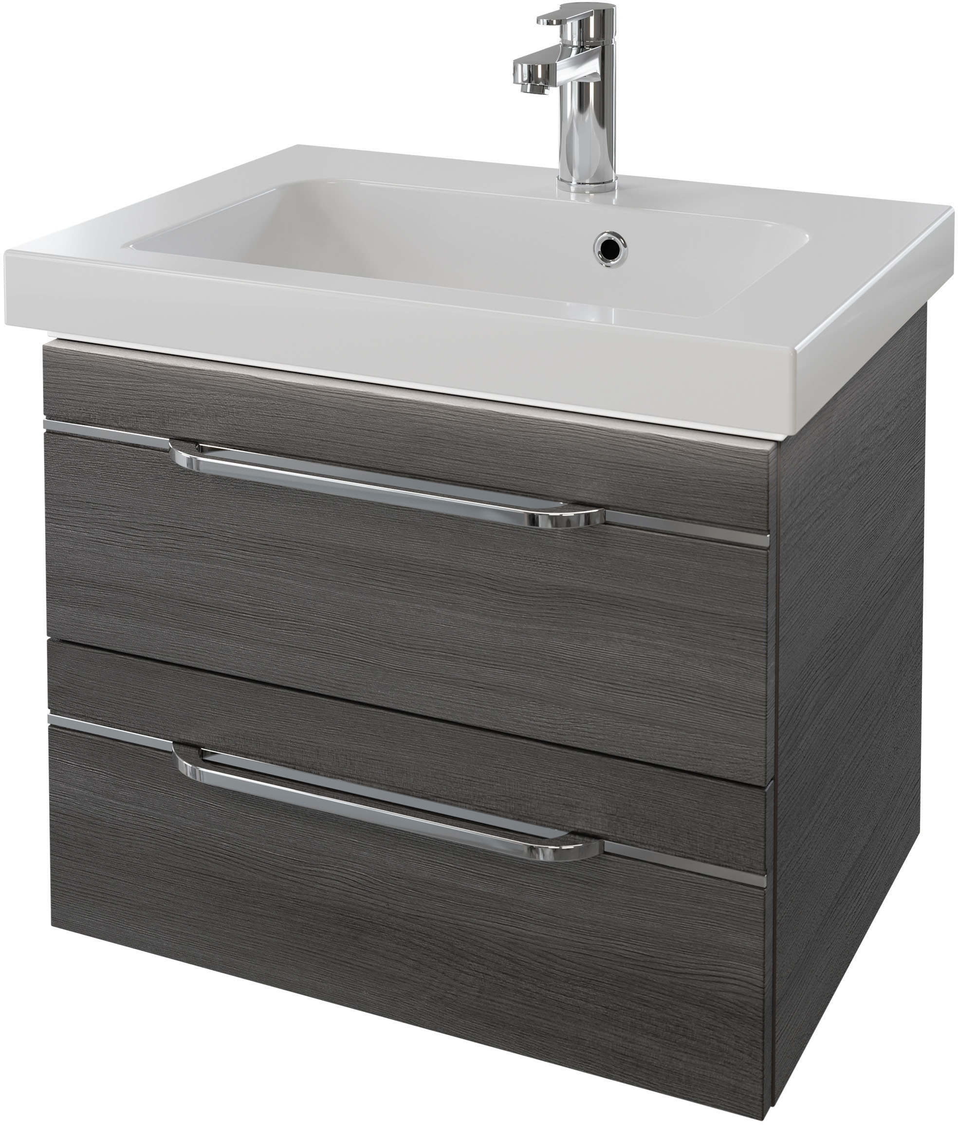 Saphir Waschtisch "Serie Balto Mineralmarmor-Waschtisch mit Unterschrank, 64,4 cm breit", Waschplatz mit 2 Schubladen, B