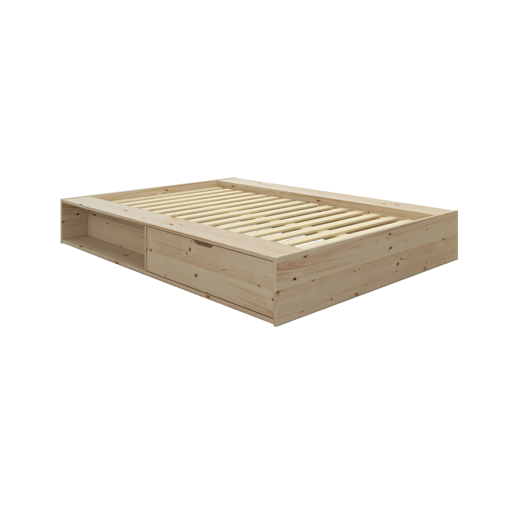 Home affaire Stauraumbett »Erno, Massivholzbett, Futonbett, 275KG belastbar«, (Breite/ Belastbarkeit: 120cm/275 KG, 180cm/275 KG), mit Lattenrost, Massivholz, FSC® zertifiziert, viel Stauraum + Ablagen