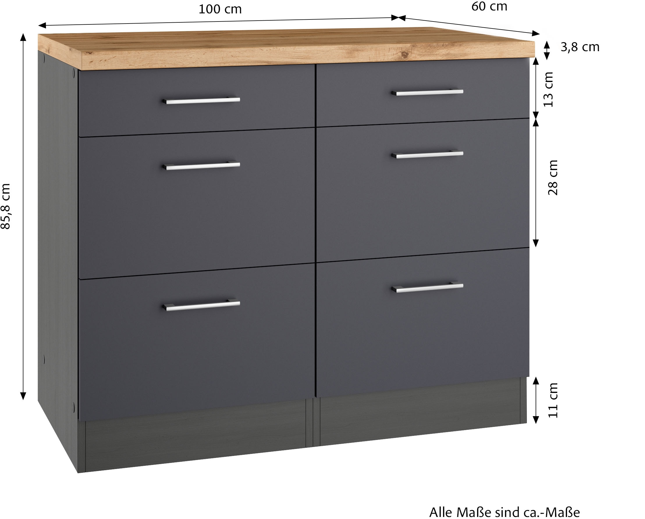 KOCHSTATION Unterschrank »KS-Milan«, HELD Möbel, Auszugschrank 100 cm, matte oder hochglänzende Fronten