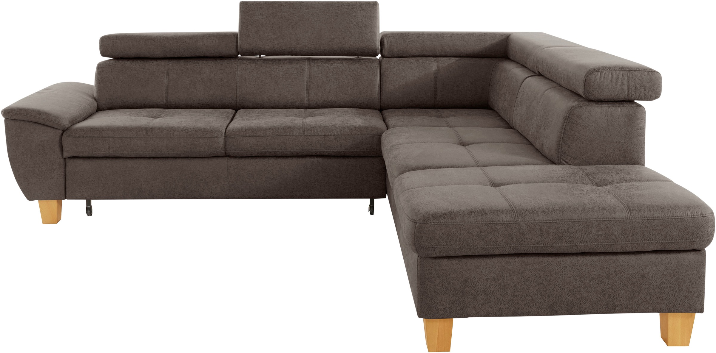 Thumbnail - exxpo - sofa fashion Ecksofa "Enya, hoher Sitzkomfort, Breite 266cm, bequem, 12cm hohe Füße, L-Form" mit Kopfteilverstel...