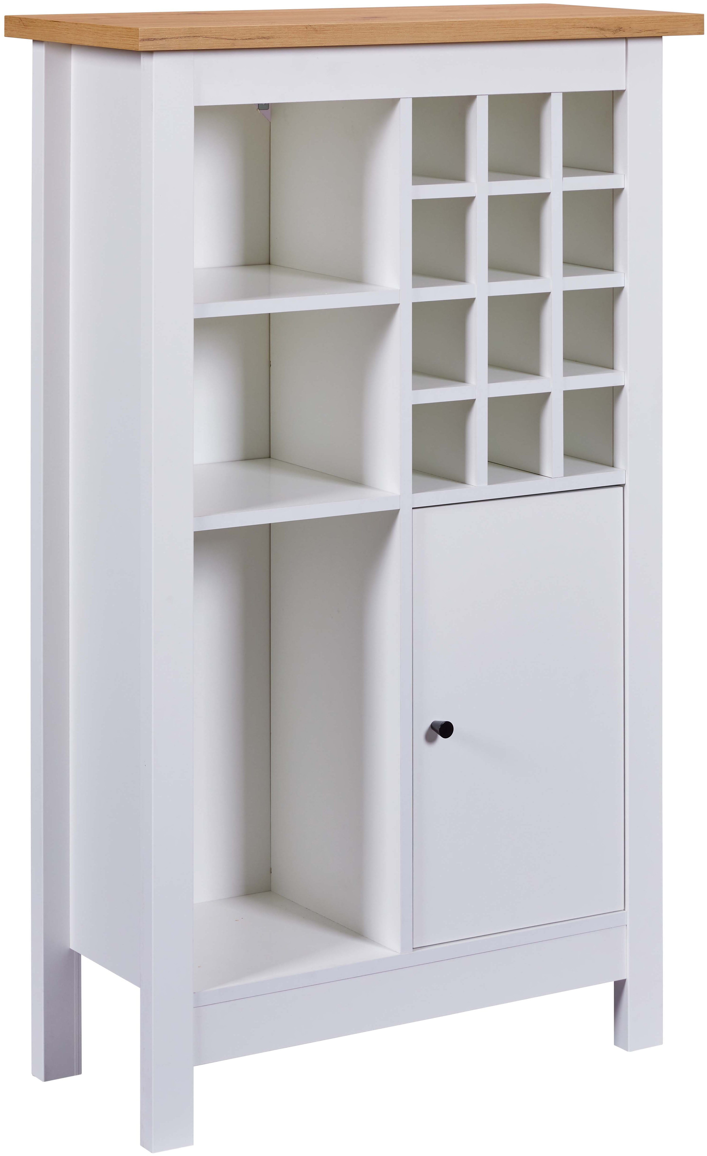 Inter Link "Enoli, mit 12 Flaschenfächern & Stauraum, Hochschrank, modern" 1 Stk. tlg. Hochkommode, Weinschrank, Weinregal, BxTxH: ca. 76,8 x 33 x 124,4 cm