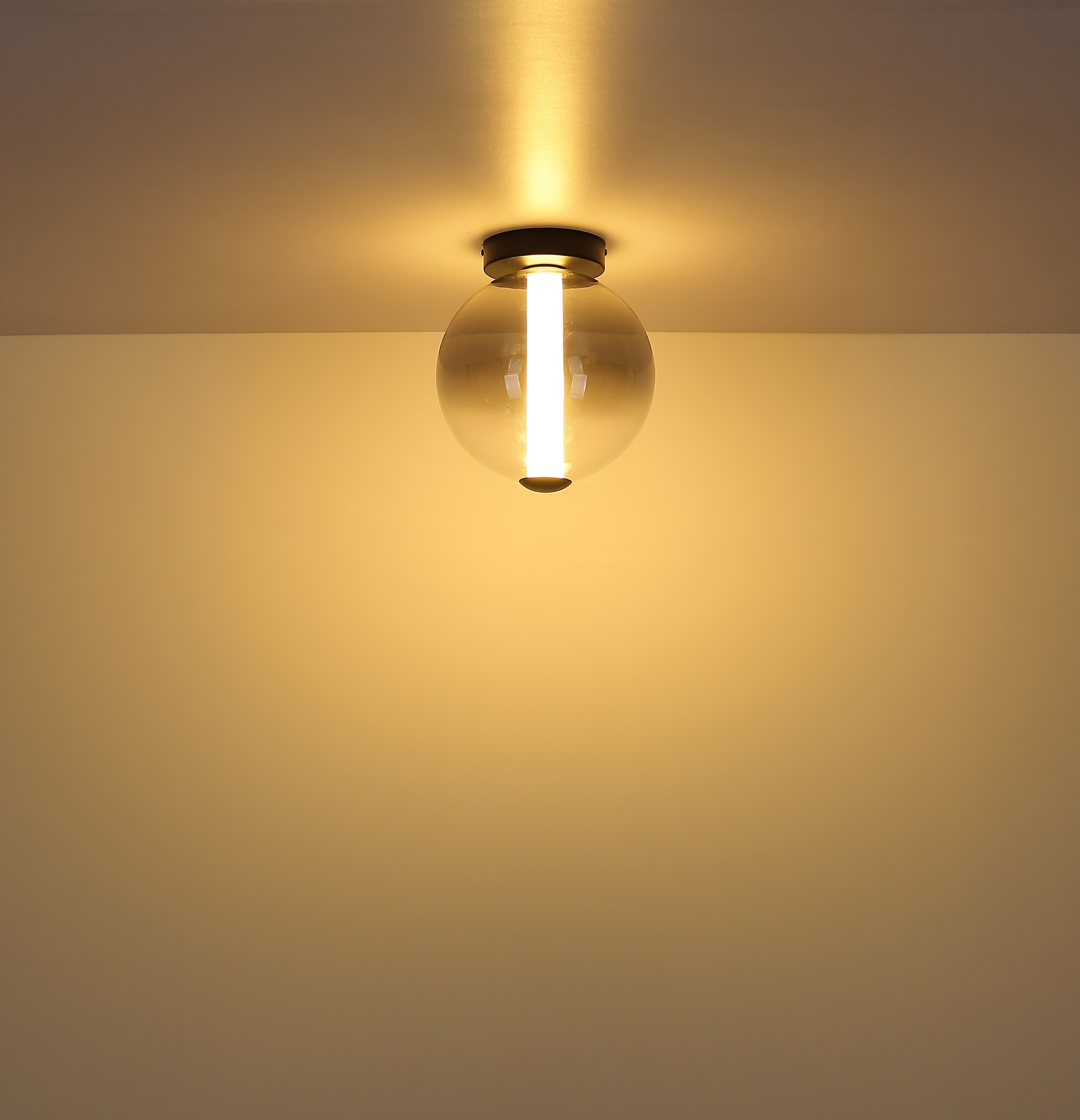 GLOBO LIGHTING Deckenleuchte »LACY« LED-Modul 1 Stk. Warmweiß Deckenleuchte Schwarz, Glaskugel, Acryl opal, LED 19W