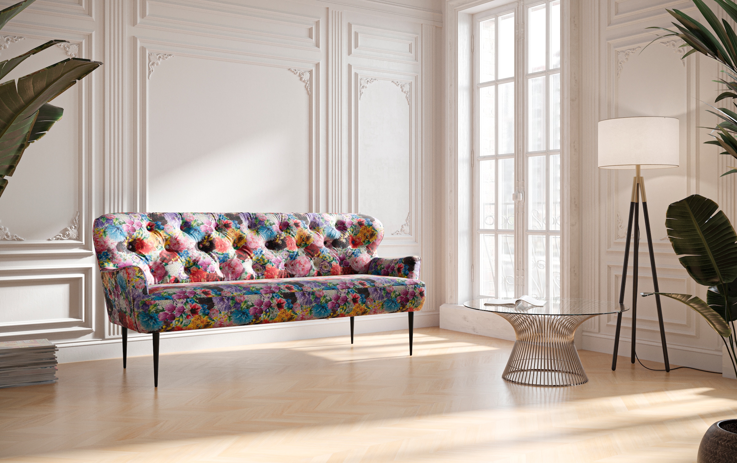 Home affaire 3-Sitzer "Amber" mit Knopfheftung,in verschieden Stoffarten günstig online kaufen