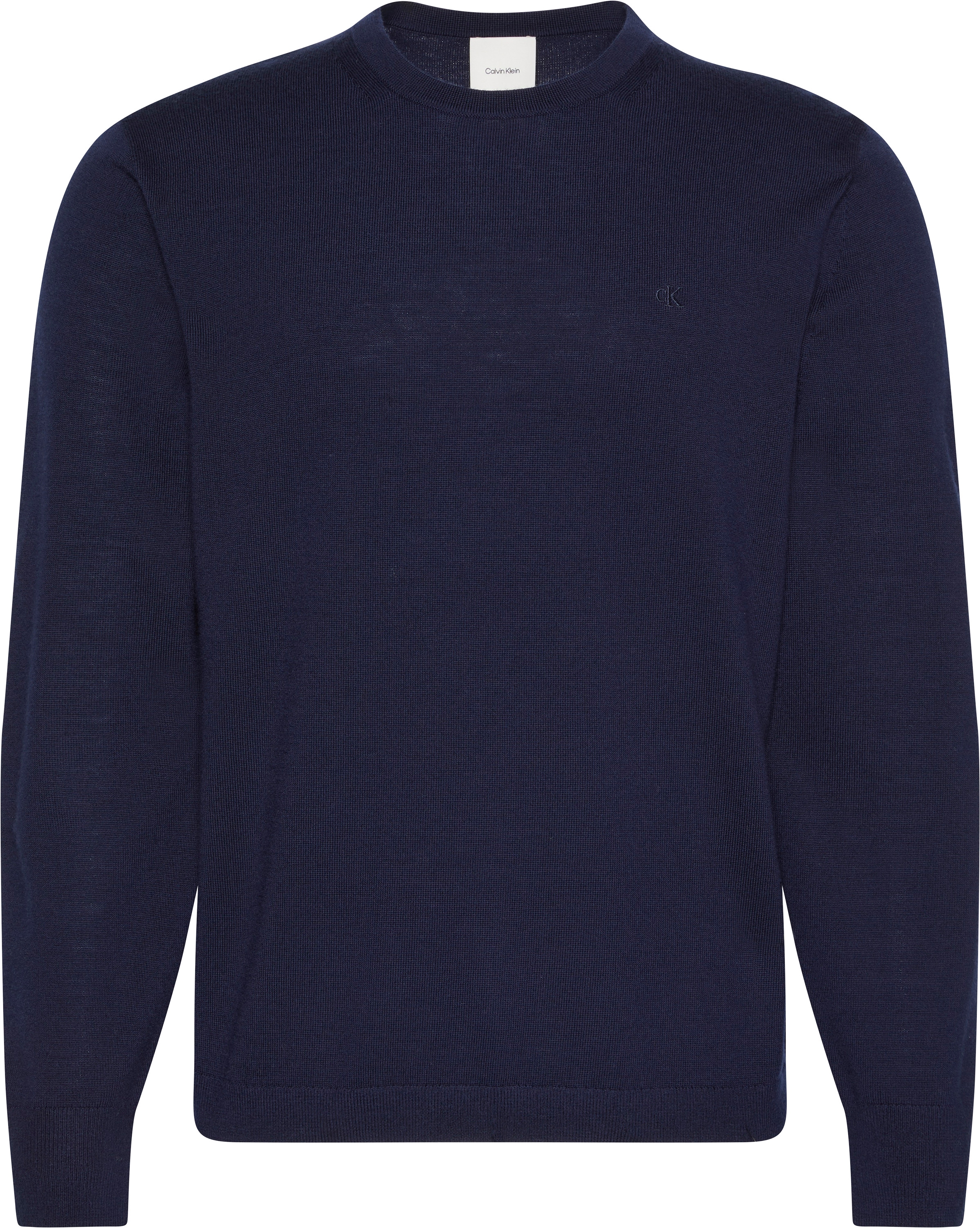 Calvin Klein Strickpullover »LS 100% MERINO CREW 14GG«, Mit Rundhalsausschnitt, regular fit