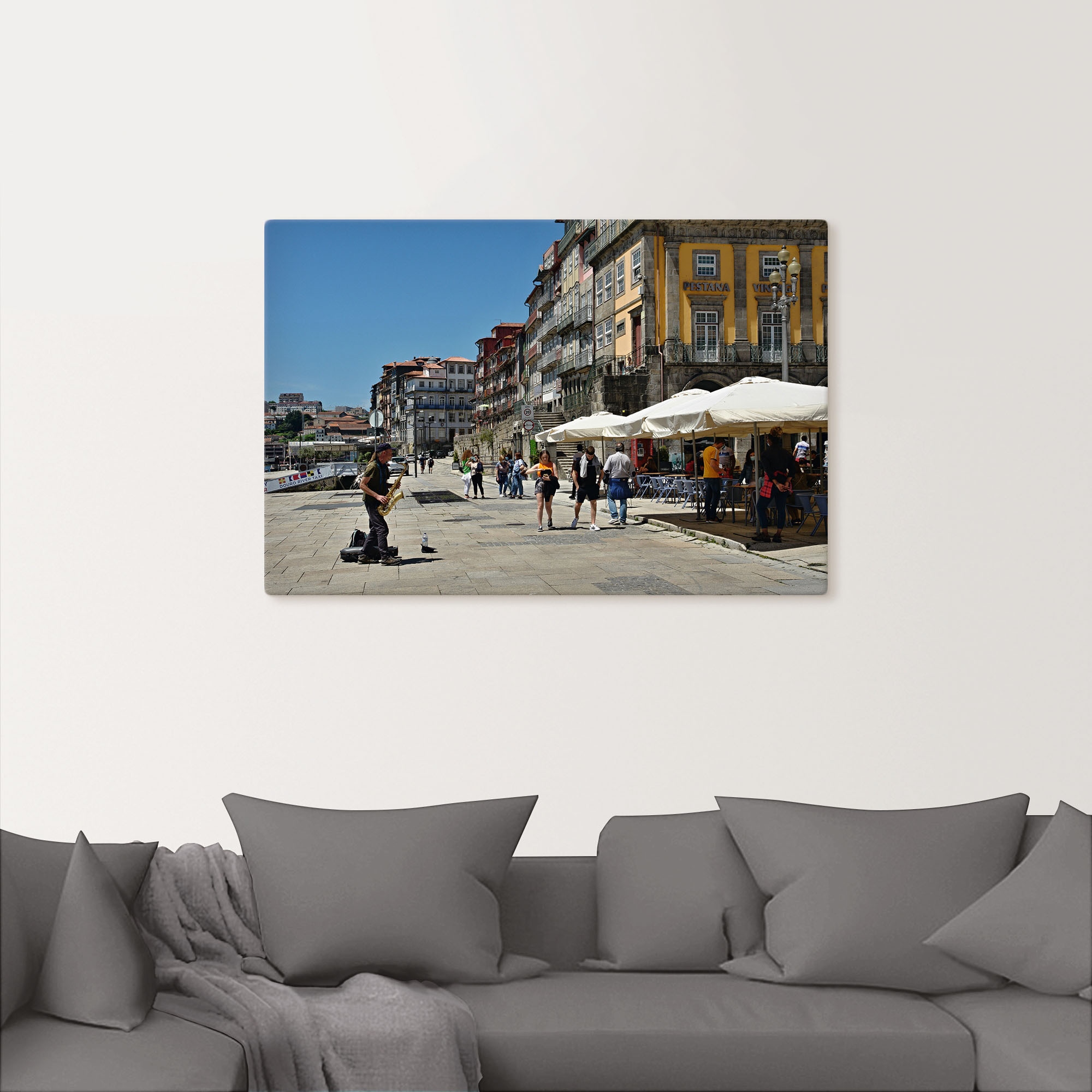 Artland Leinwandbild »Porto - Zona Ribeira - Portugal«, Bilder von Europa, (1 St.), auf Keilrahmen gespannt