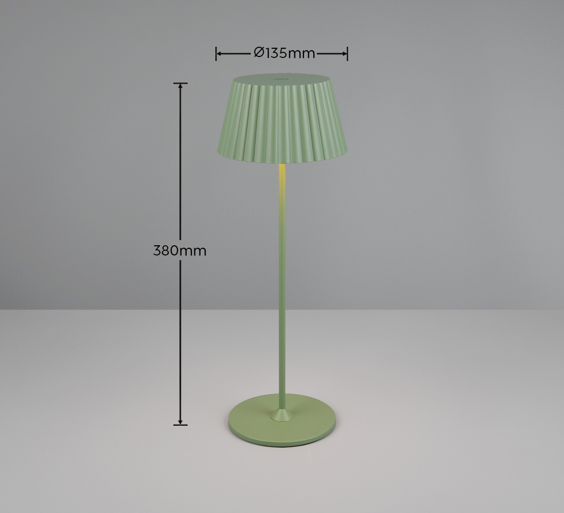 REALITY Leuchten LED Außen-Tischleuchte »SUAREZ«, 1 flammig, Leuchtmittel LED-Board | LED fest integriert, Outdoor Akku Tischlampe inkl Ladestation USB-C, Touch-Dimmer Höhe 39cm
