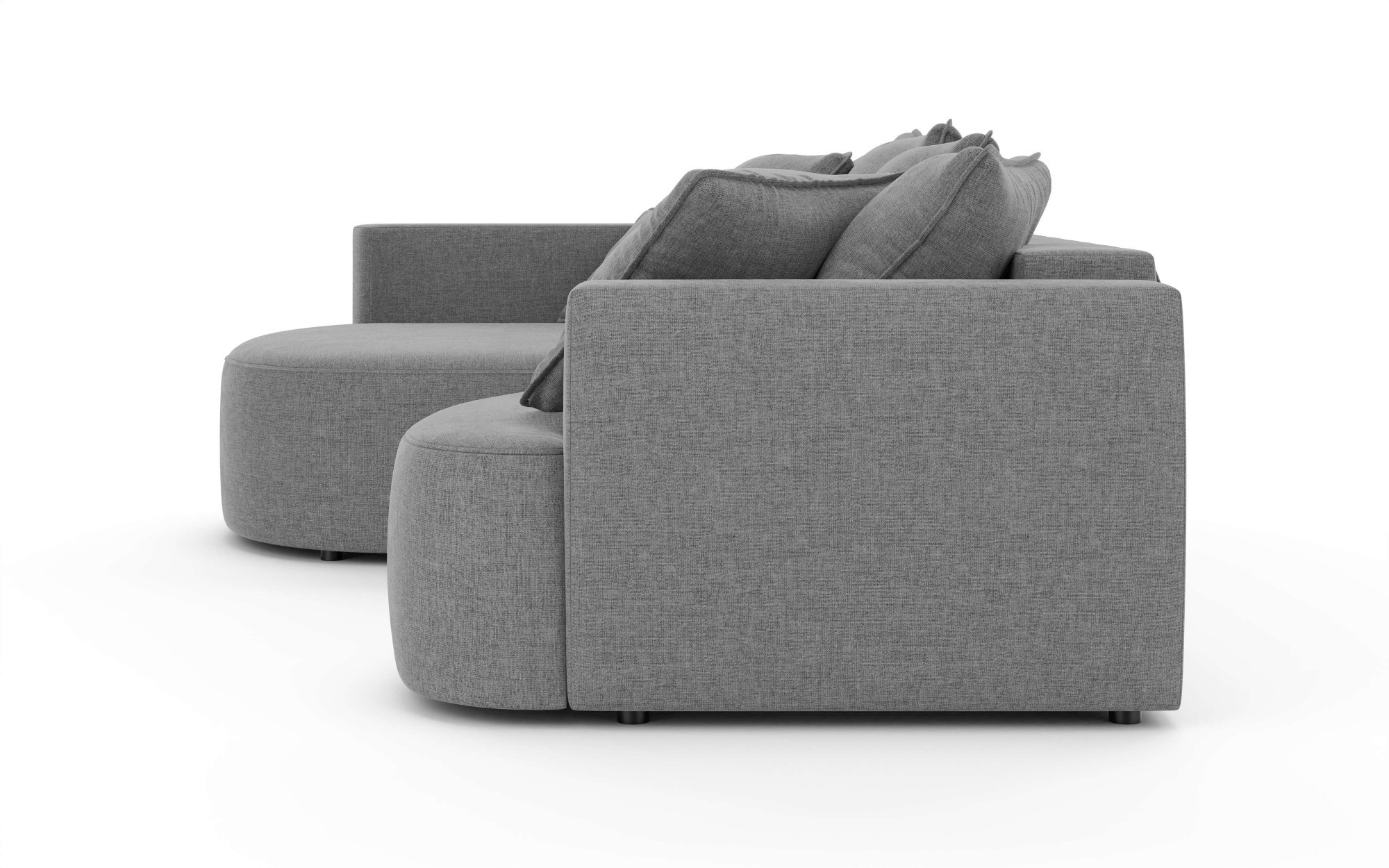 INOSIGN Ecksofa »Kahekili, Schlafsofa mit Bettkasten, Maße B/T/H: 255/181/90/ cm«, L-Form mit Wellenunterfederung, 7 Rückenkissen und 2 Zierkissen