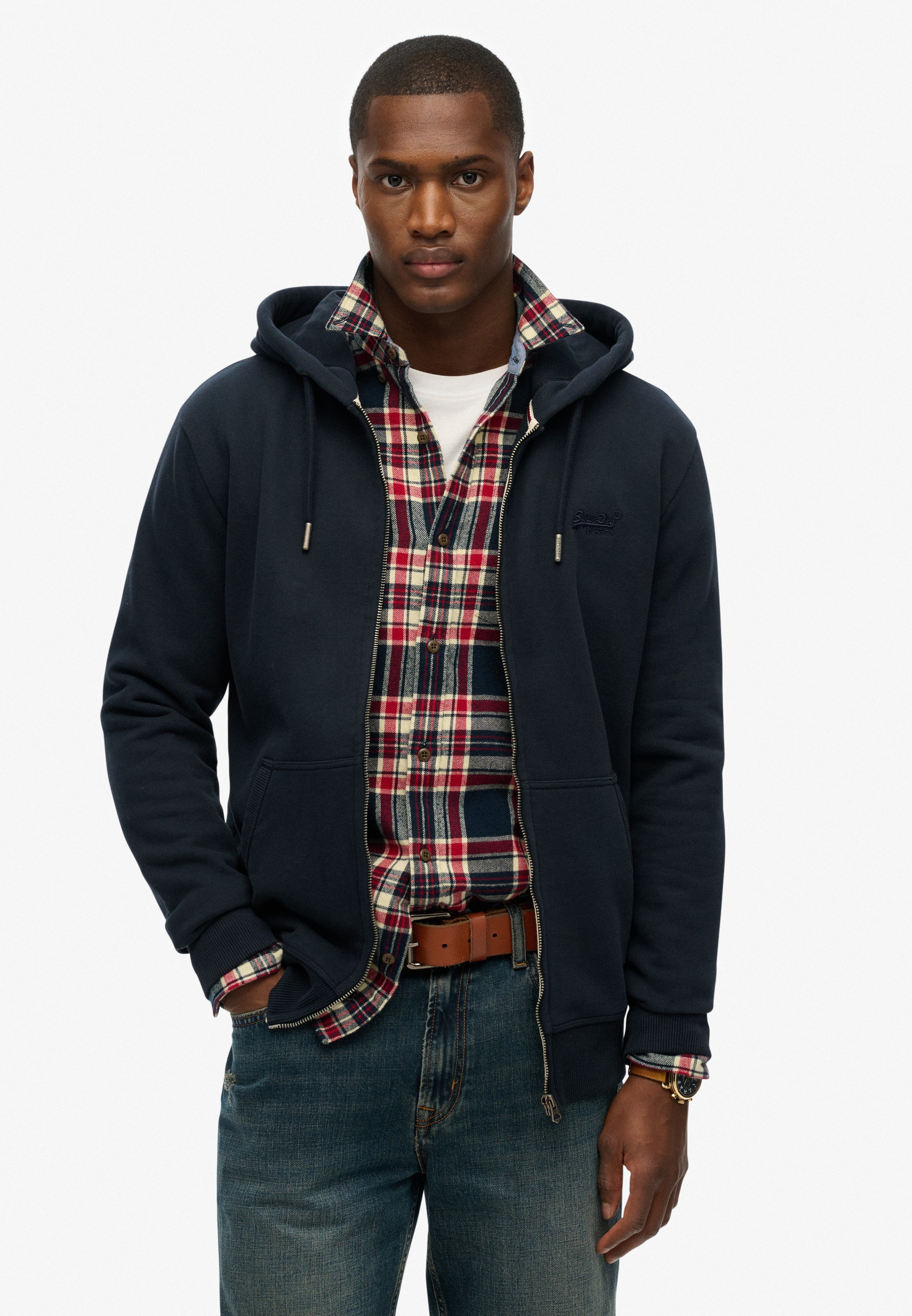 Superdry Kapuzensweatjacke "ESSENTIAL LOGO ZIP HOODIE HB" Baumwollmischung, günstig online kaufen