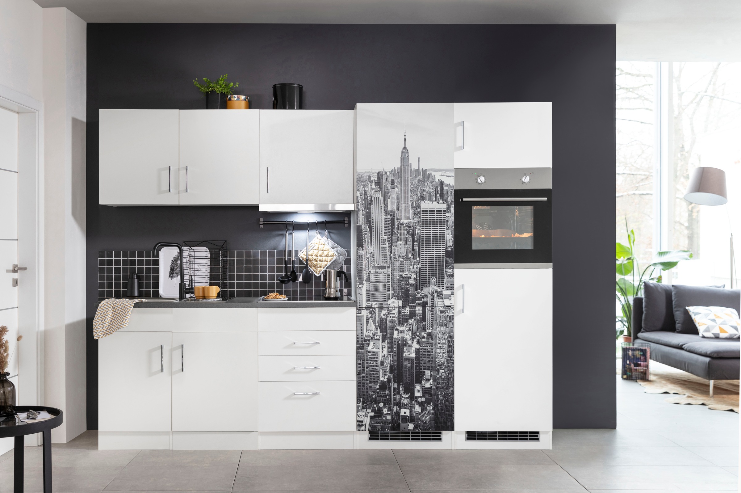 KOCHSTATION Küchenzeile »KS-Paris«, mit E-Geräten, Breite 280 cm