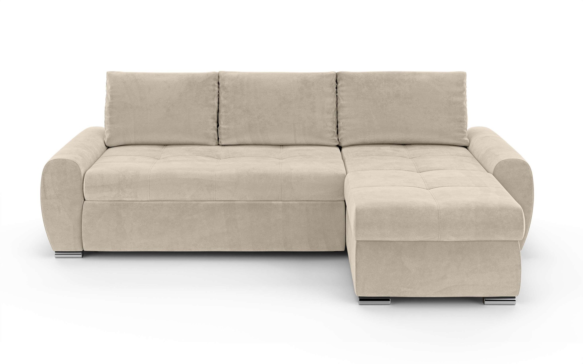 INOSIGN Ecksofa »HAVERHILL Schlafsofa mit Bettkasten, Maße B/H/T: 237/89/166 cm«, L-Form mit Recamiere links oder rechts bestellbar, Wellenunterfederung