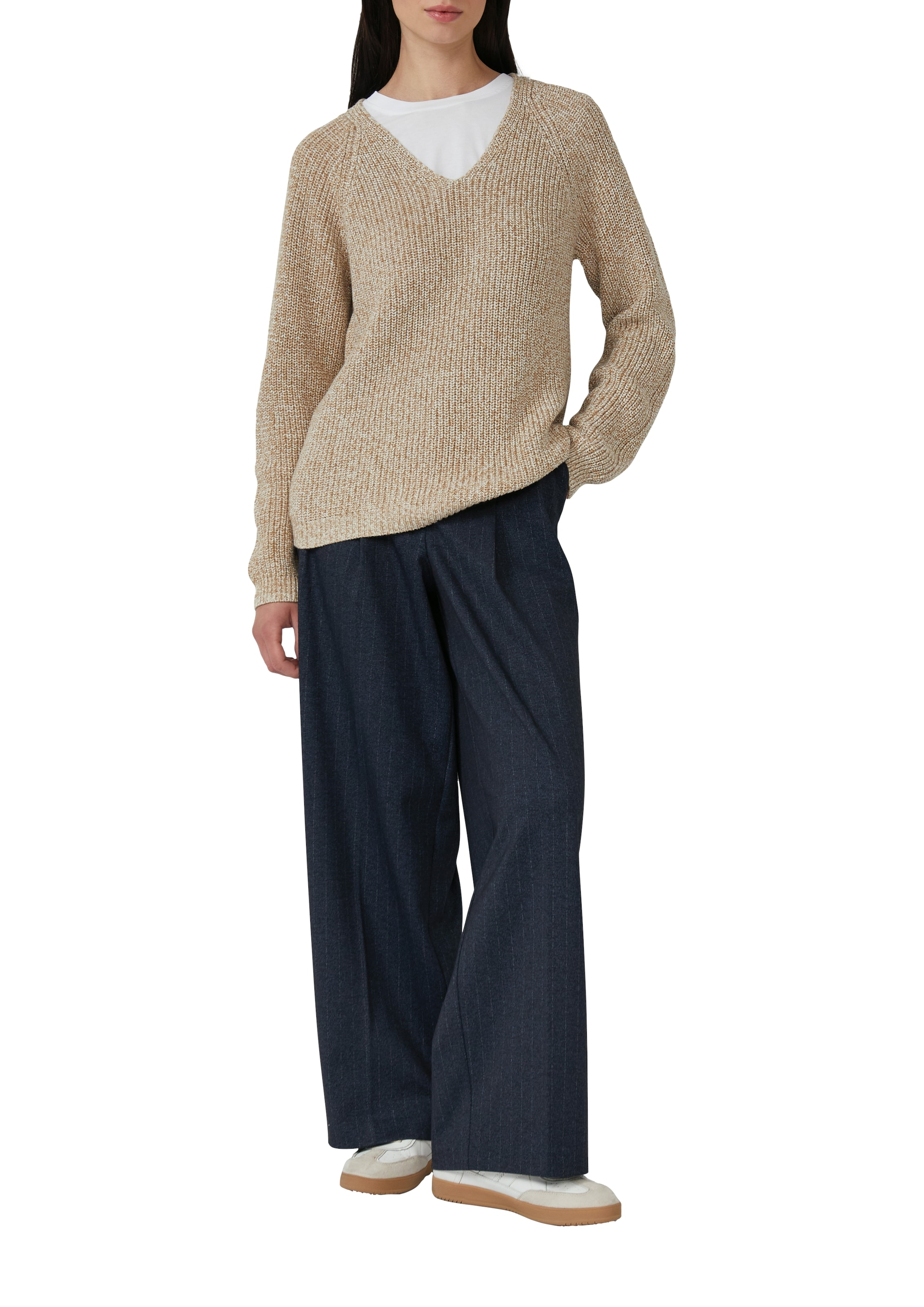 s.Oliver Strickpullover, mit V-Ausschnitt, meliert