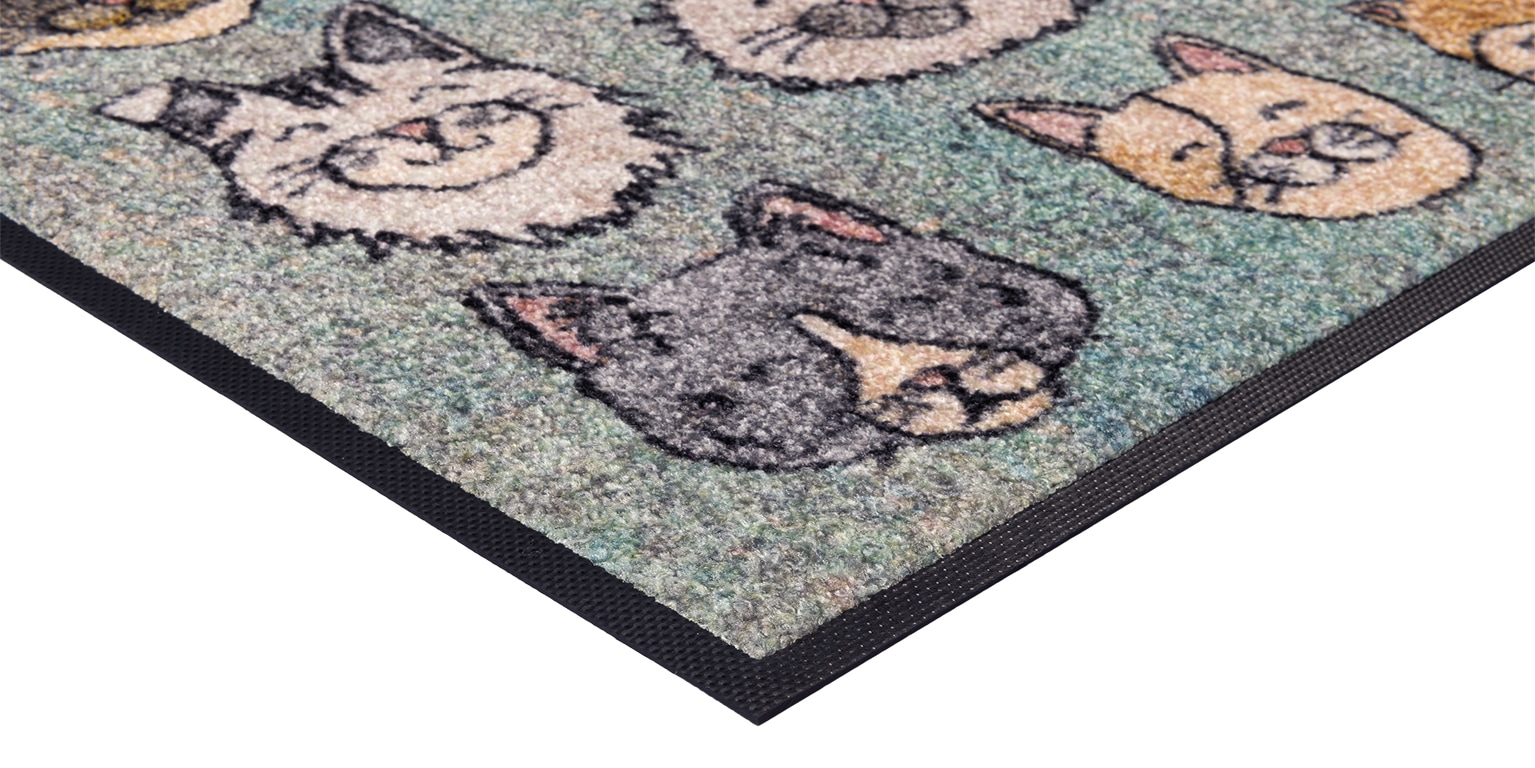 wash+dry by Kleen-Tex Fußmatte »Glückskatzen«, rechteckig, 7 mm Höhe