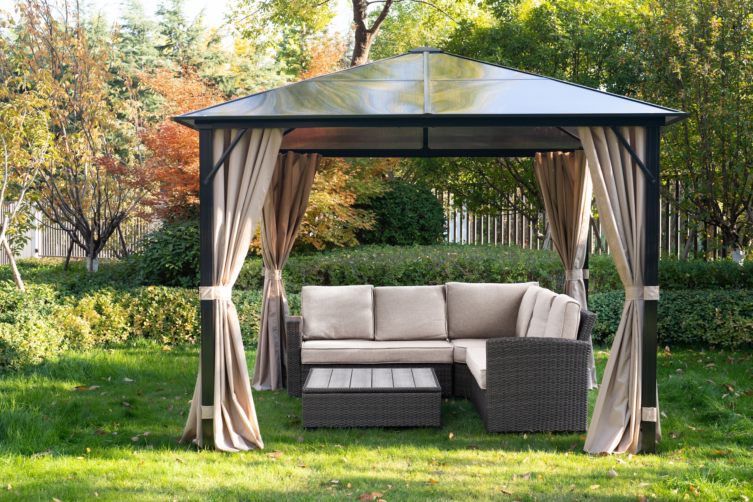 KONIFERA Pavillon "Aruba" Gestell aus Aluminium, Dach aus Polycarbonat-Steg günstig online kaufen