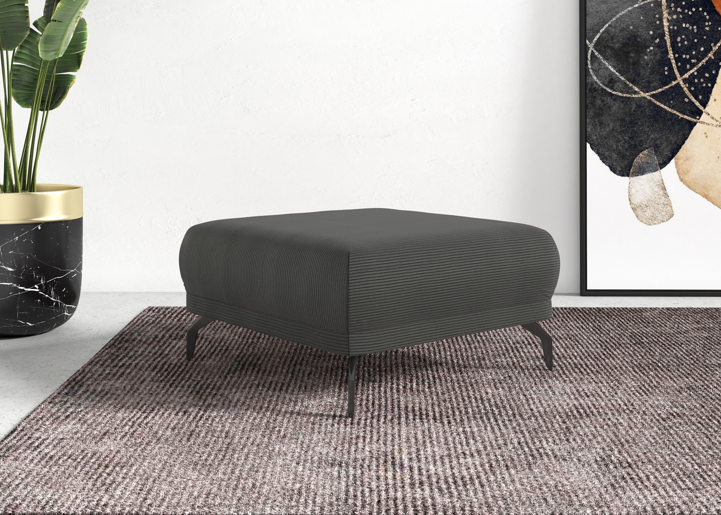 Home affaire Hocker "Coco" Cord-Bezug in 2 Ausführungen, Füßen 15 cm hoch günstig online kaufen