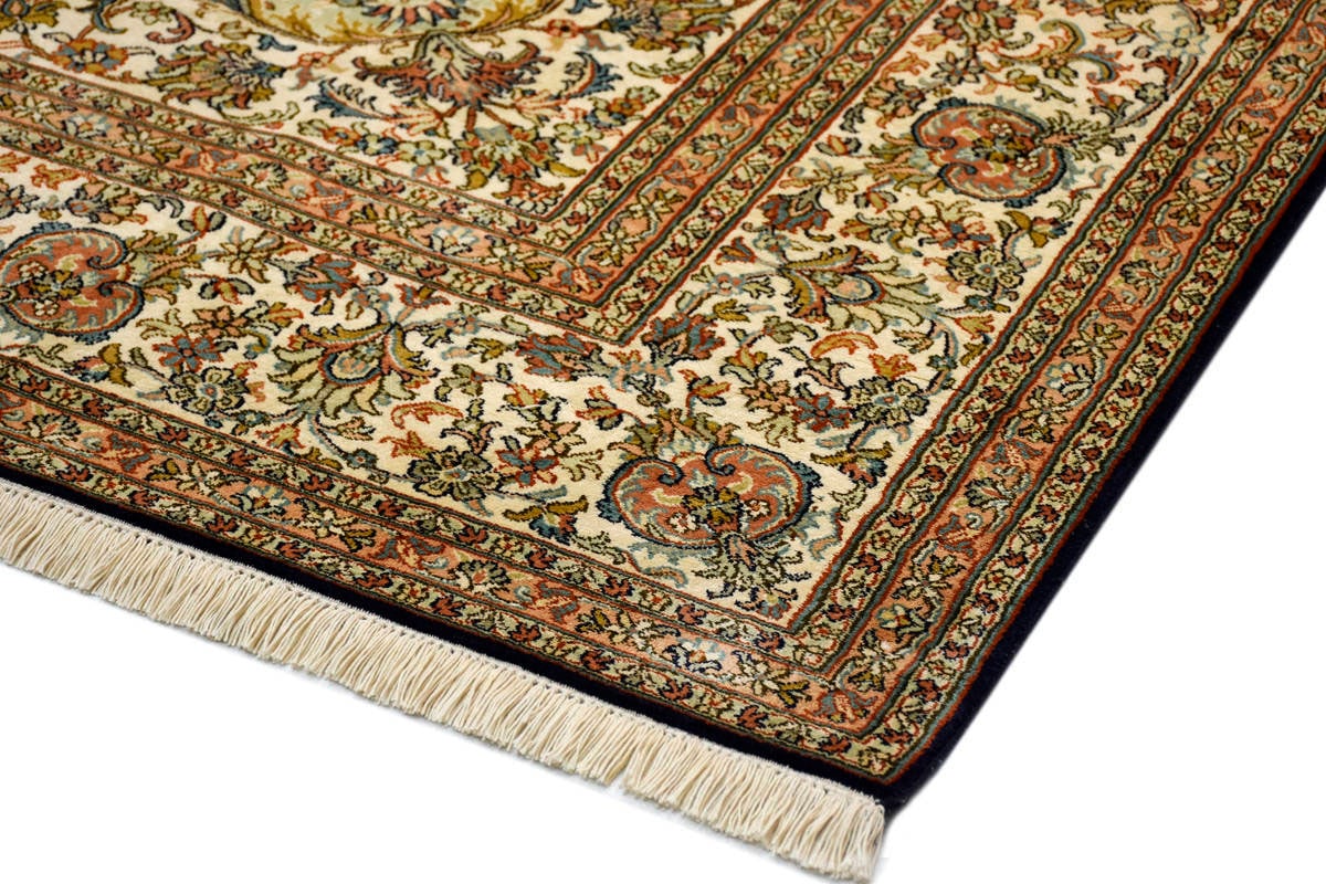 Kayoom Seidenteppich »Kashan 9596«, rechteckig, 10 mm Höhe, Einzelstück mit Zertifikat, Wohnzimmer